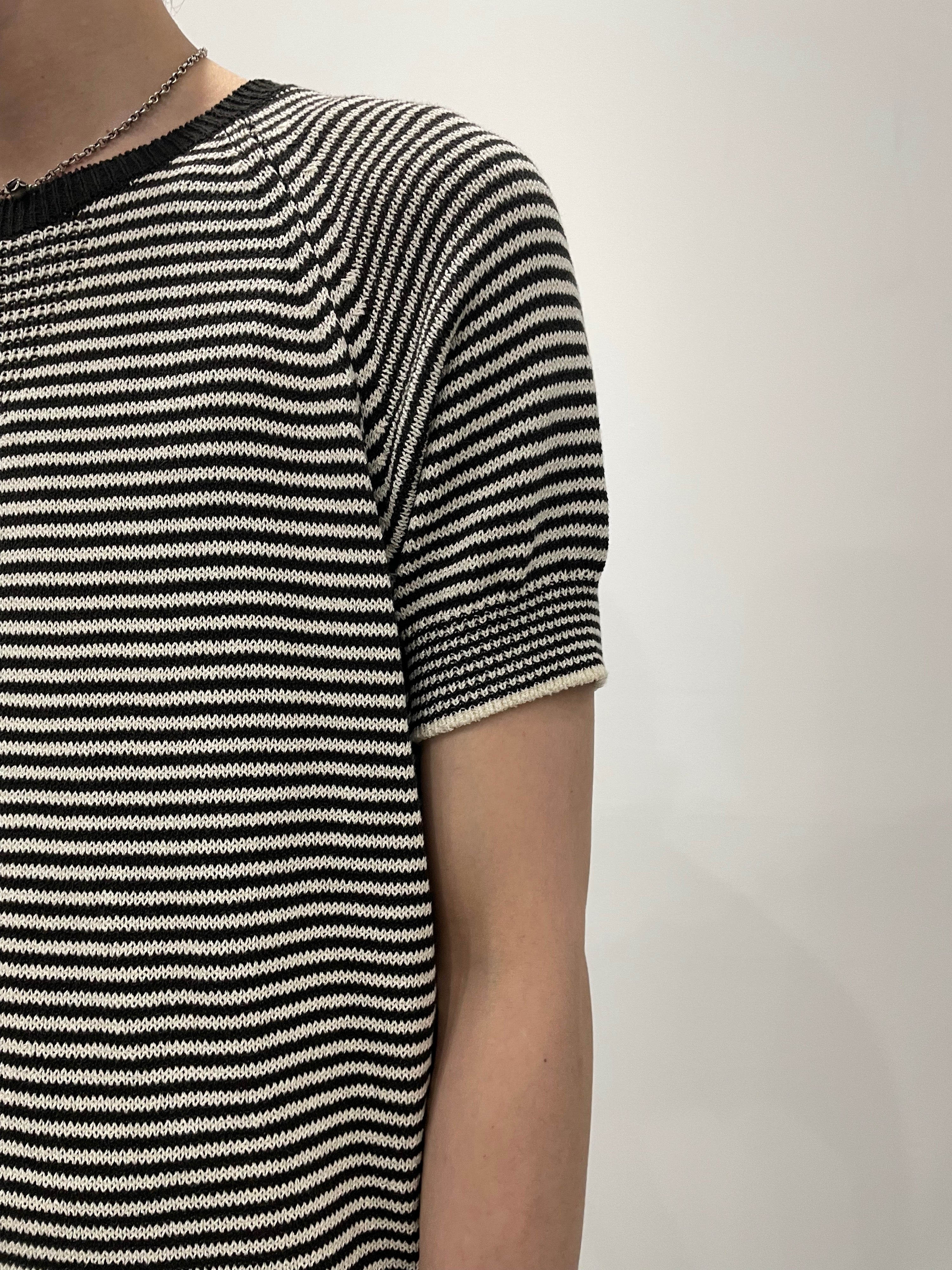 アウトレットオーダー sugarhill COTTON STRIPE KNIT ネイビー 美品