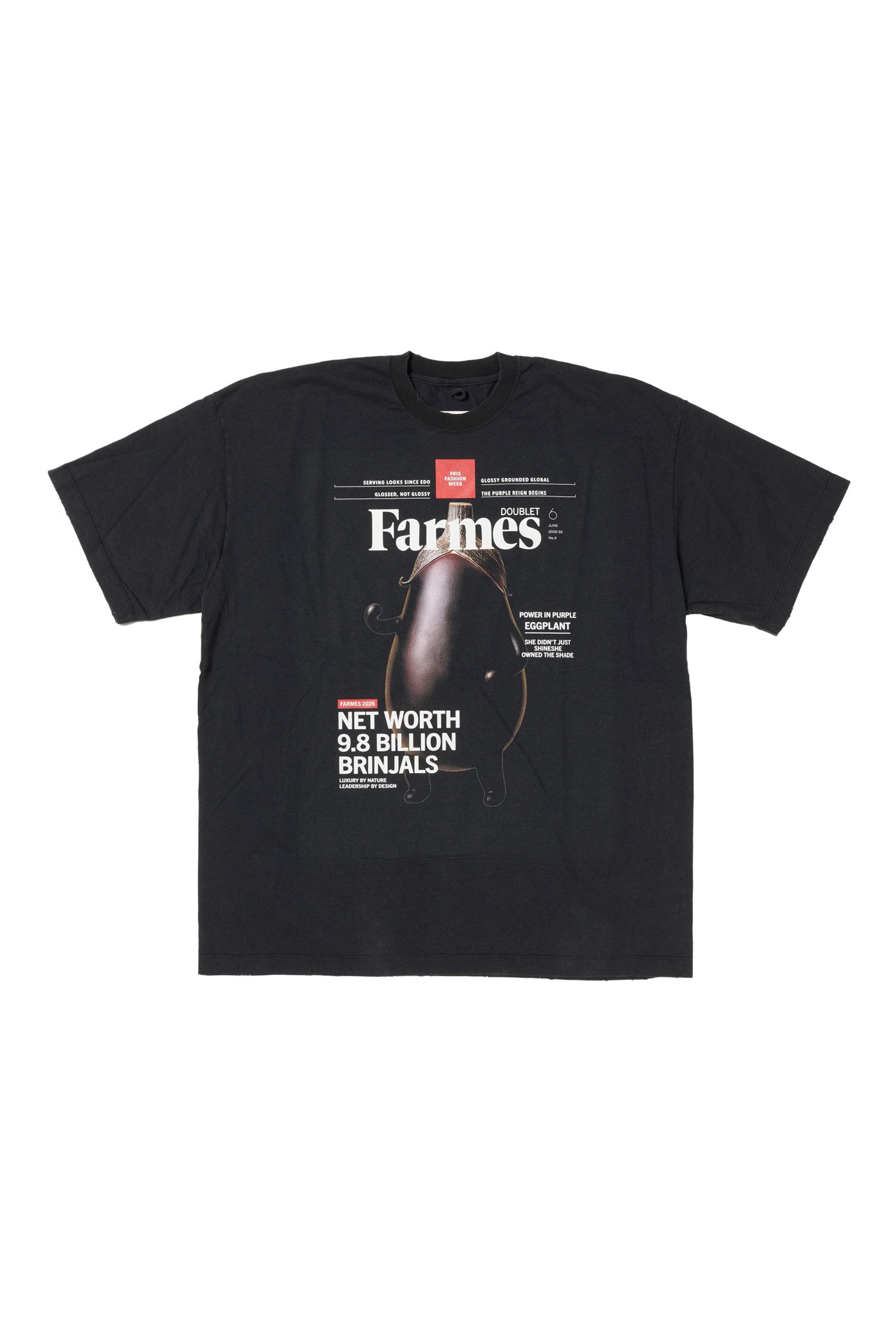 doublet(ダブレット)のFARMES MAGAZINE COVER T-SHIRT BLACKの通販