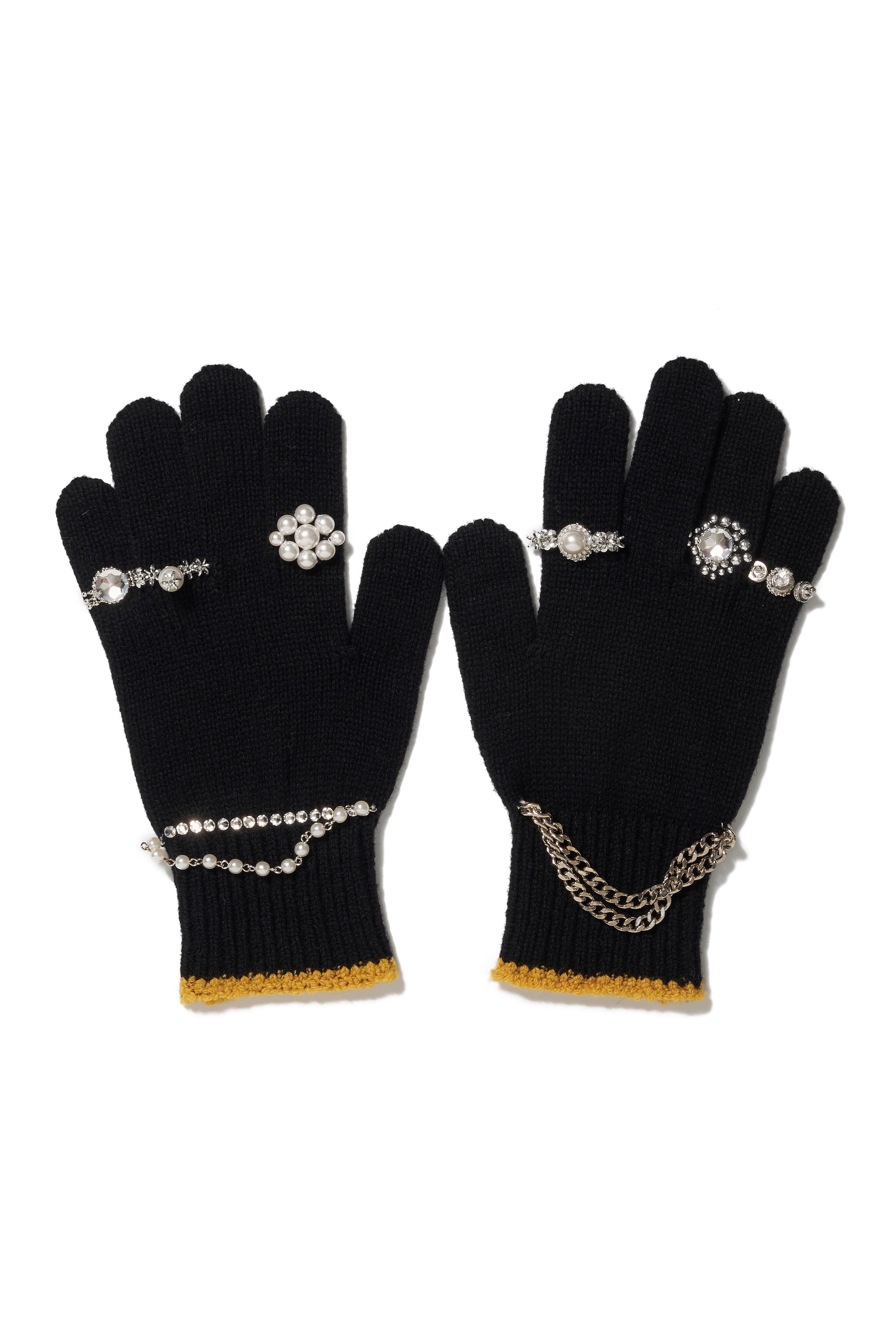 doublet(ダブレット)のKNIT GLOVES WITH RINGS BLACKの通販｜PALETTE