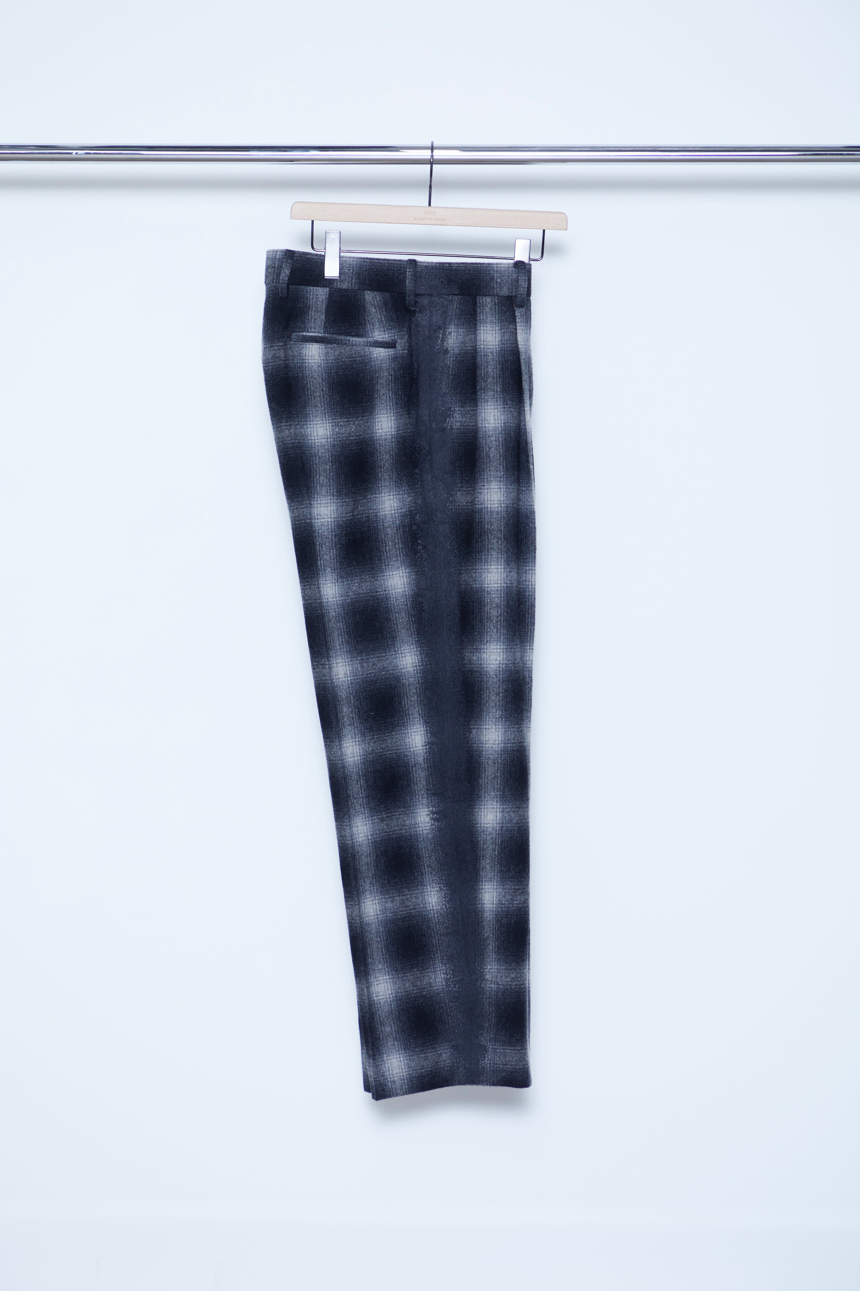 SOE (Soy) Ombre CHECK Painted Line Trousers mail order | Palette