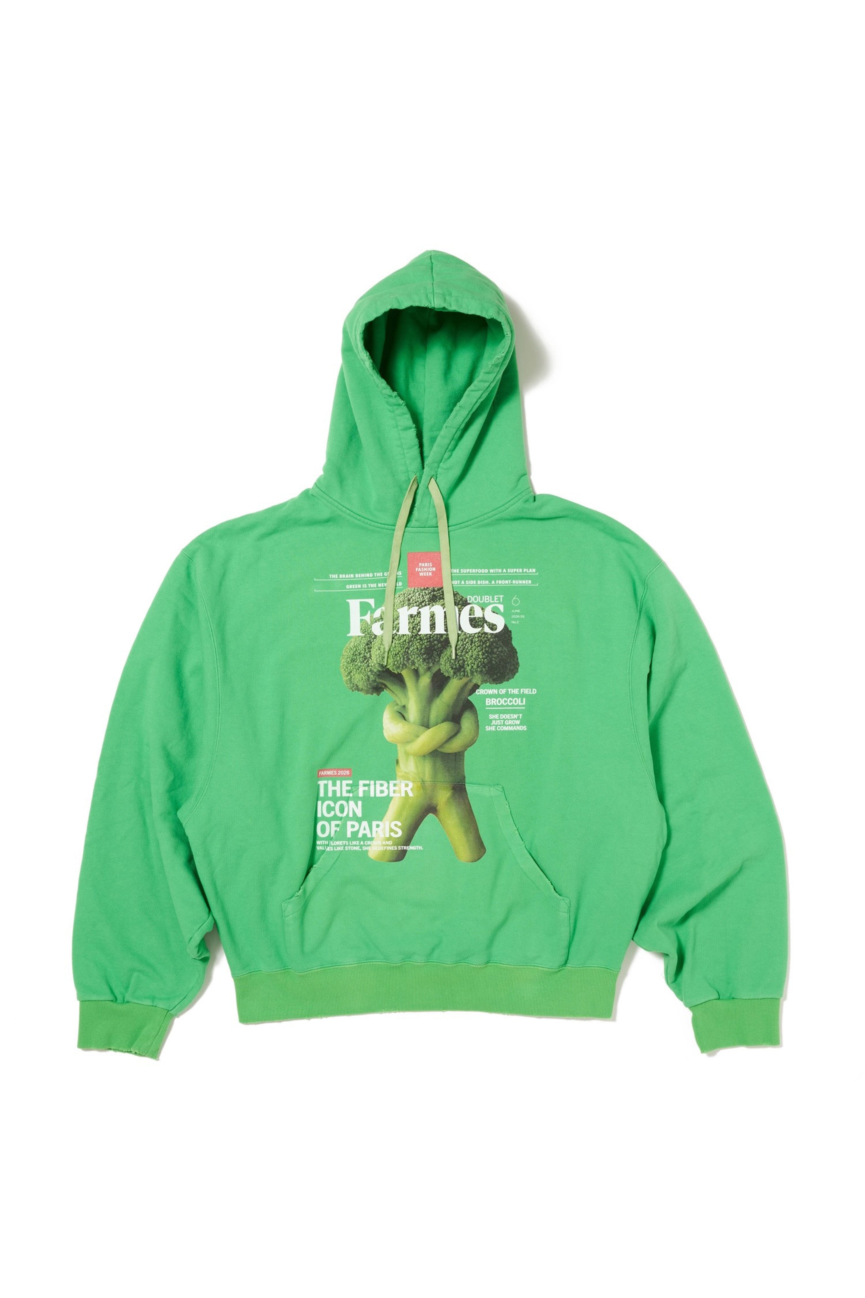 doublet(ダブレット)のFARMES MAGAZINE COVER HOODIE GREENの通販