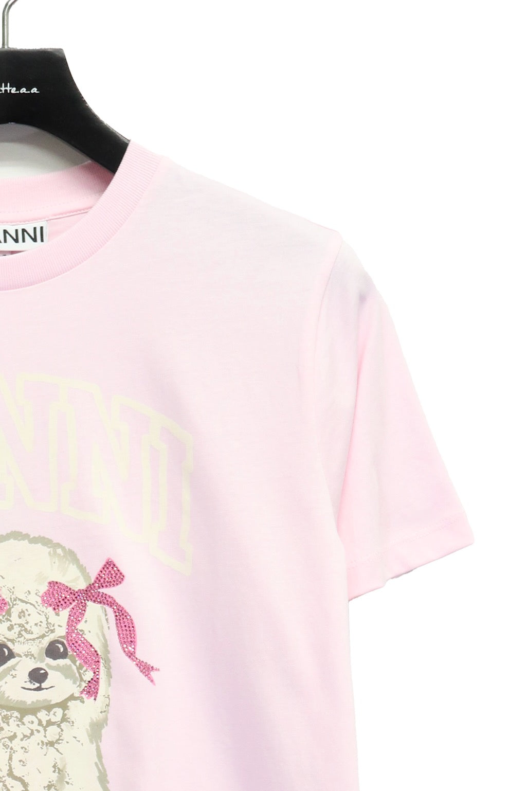 GANNI(ガニー)のBasic cotton Jersey T-shirt Chalk Pinkの通販