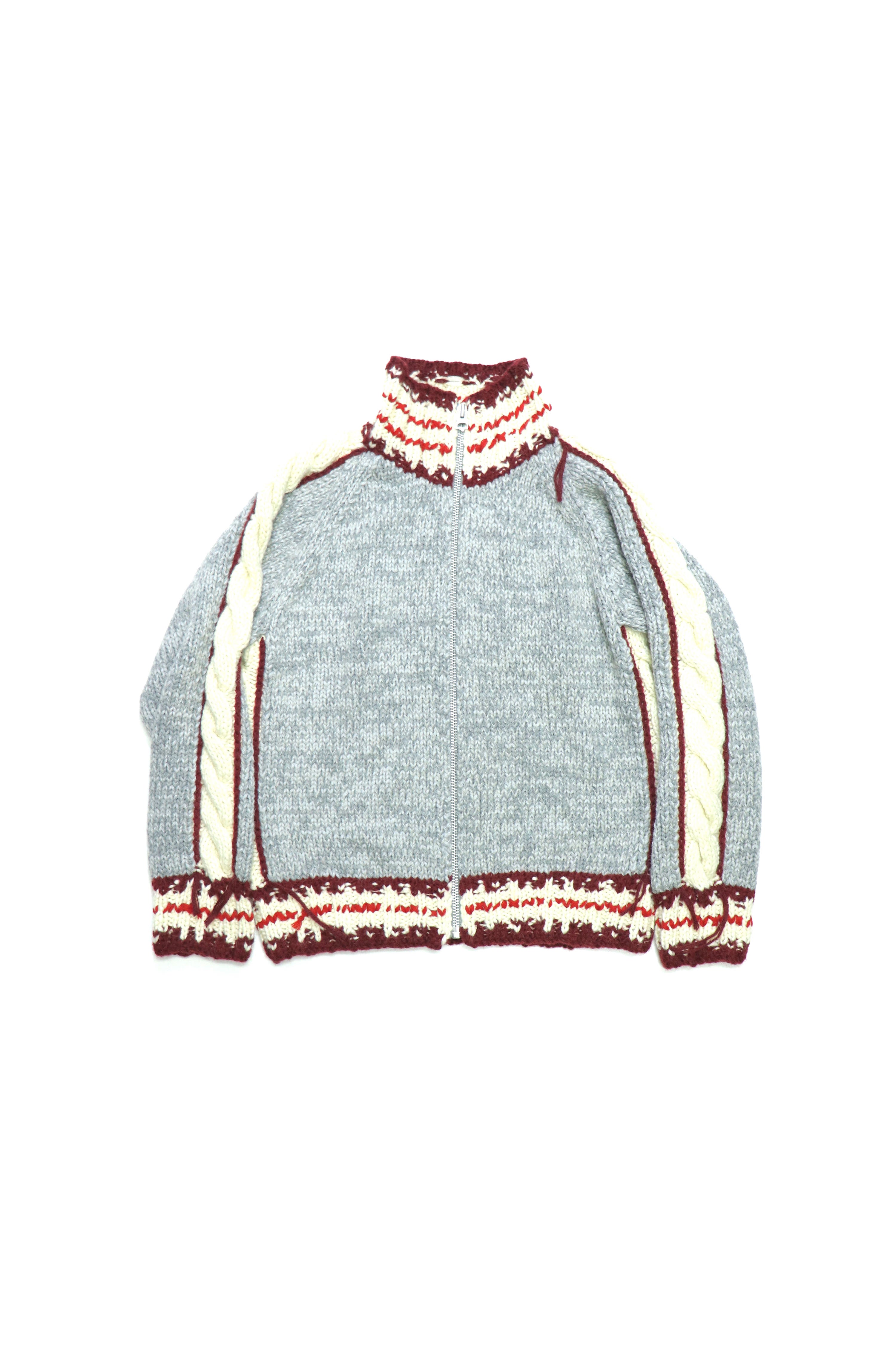 fluss hand knit track jacket(NAVY MIX)