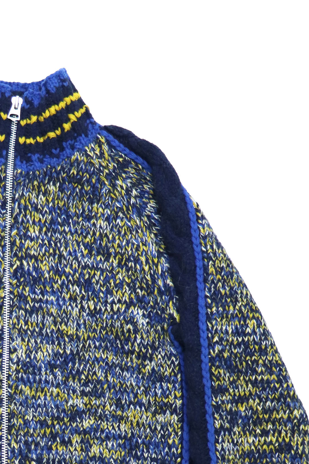 fluss hand knit track jacket(NAVY MIX)