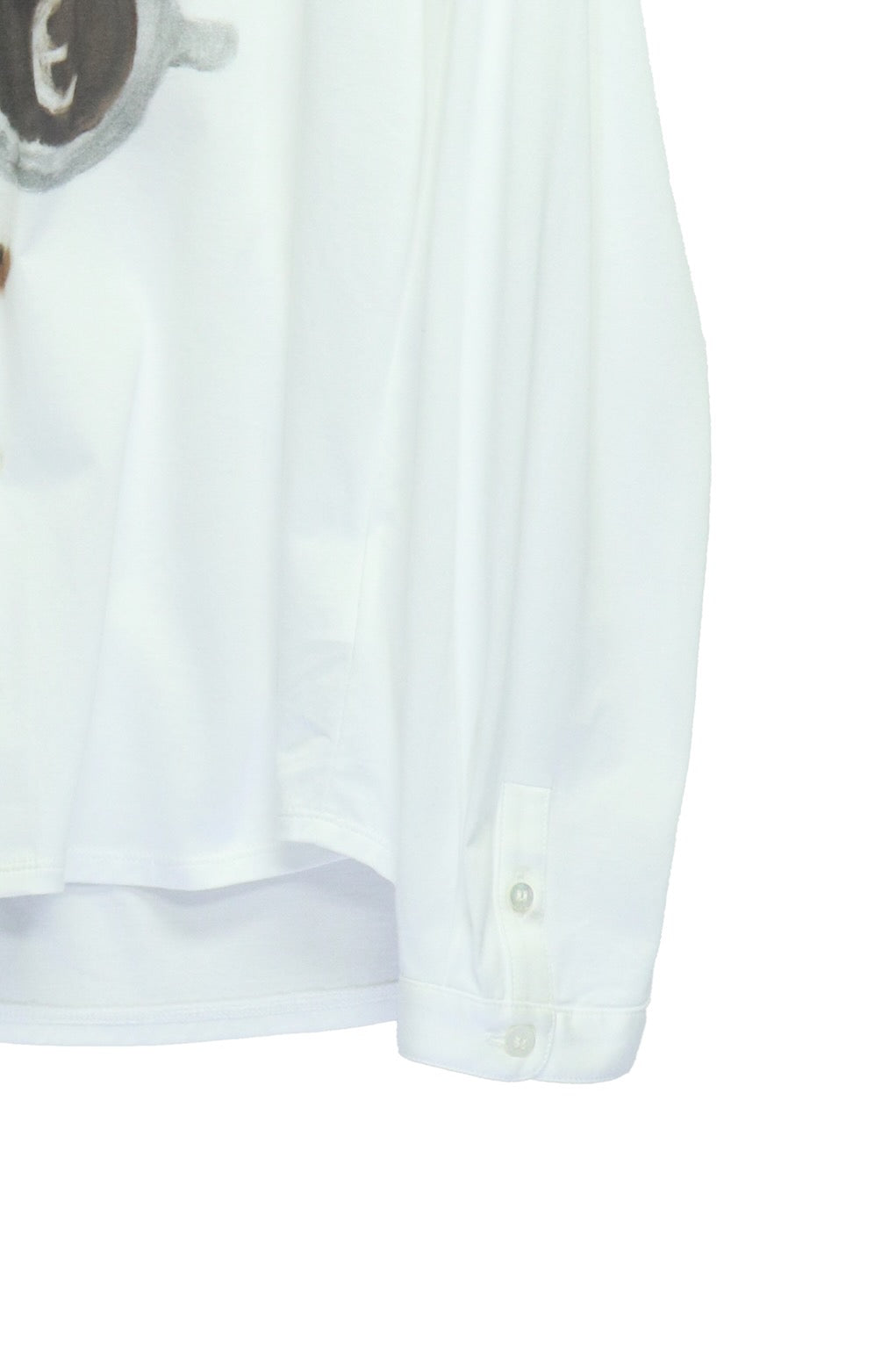 SHINYAKOZUKA(シンヤコヅカ)のHENRY CUFFS SHIRT WITH PRINTING WHITE