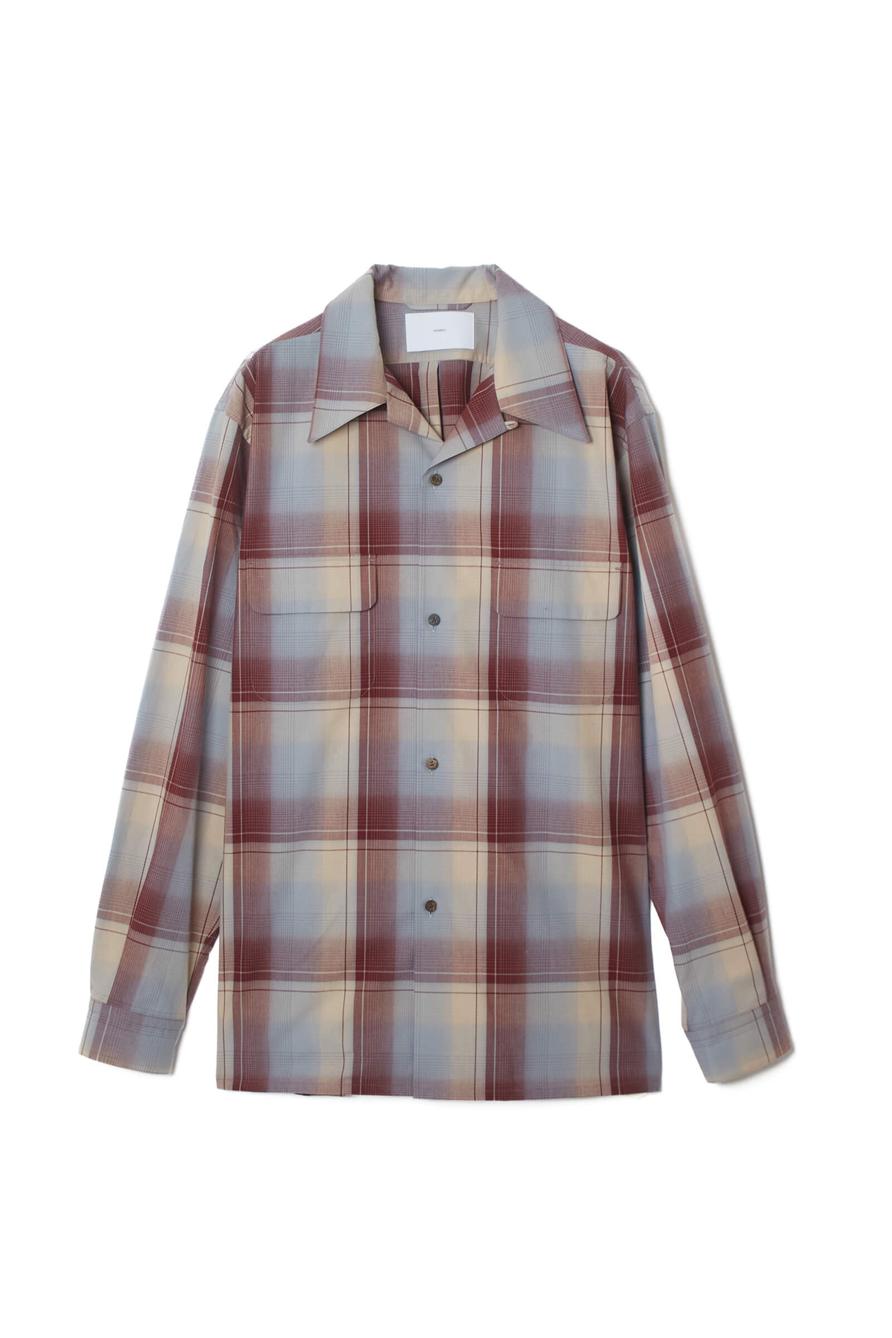 SUGARHILL(シュガーヒル)のOMBRE PLAID OPEN COLLAR BLOUSE WINE ICE 