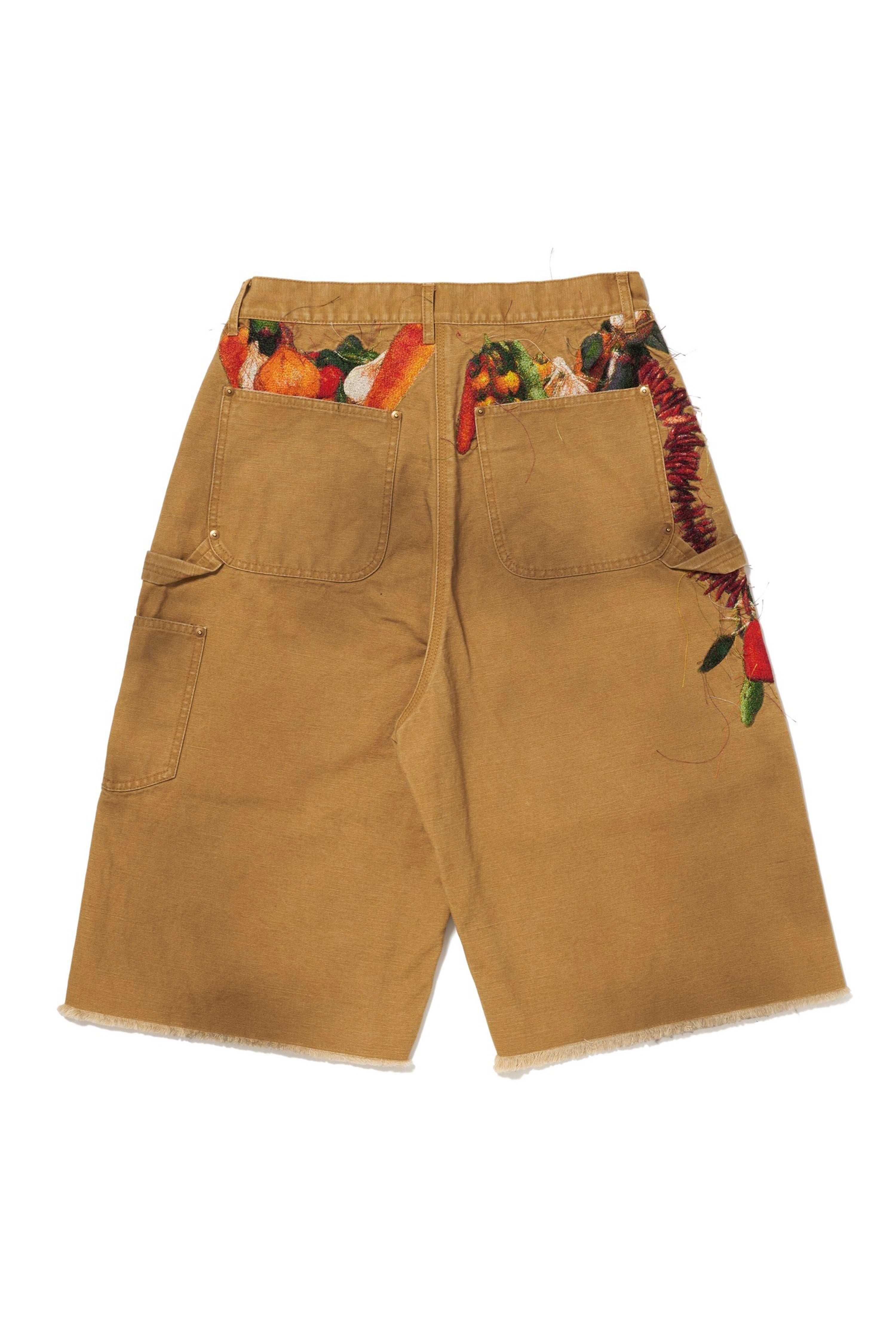 doublet(ダブレット)のVEGETABLE EMBROIDERY CUT-OFF PANTS BEIGEの