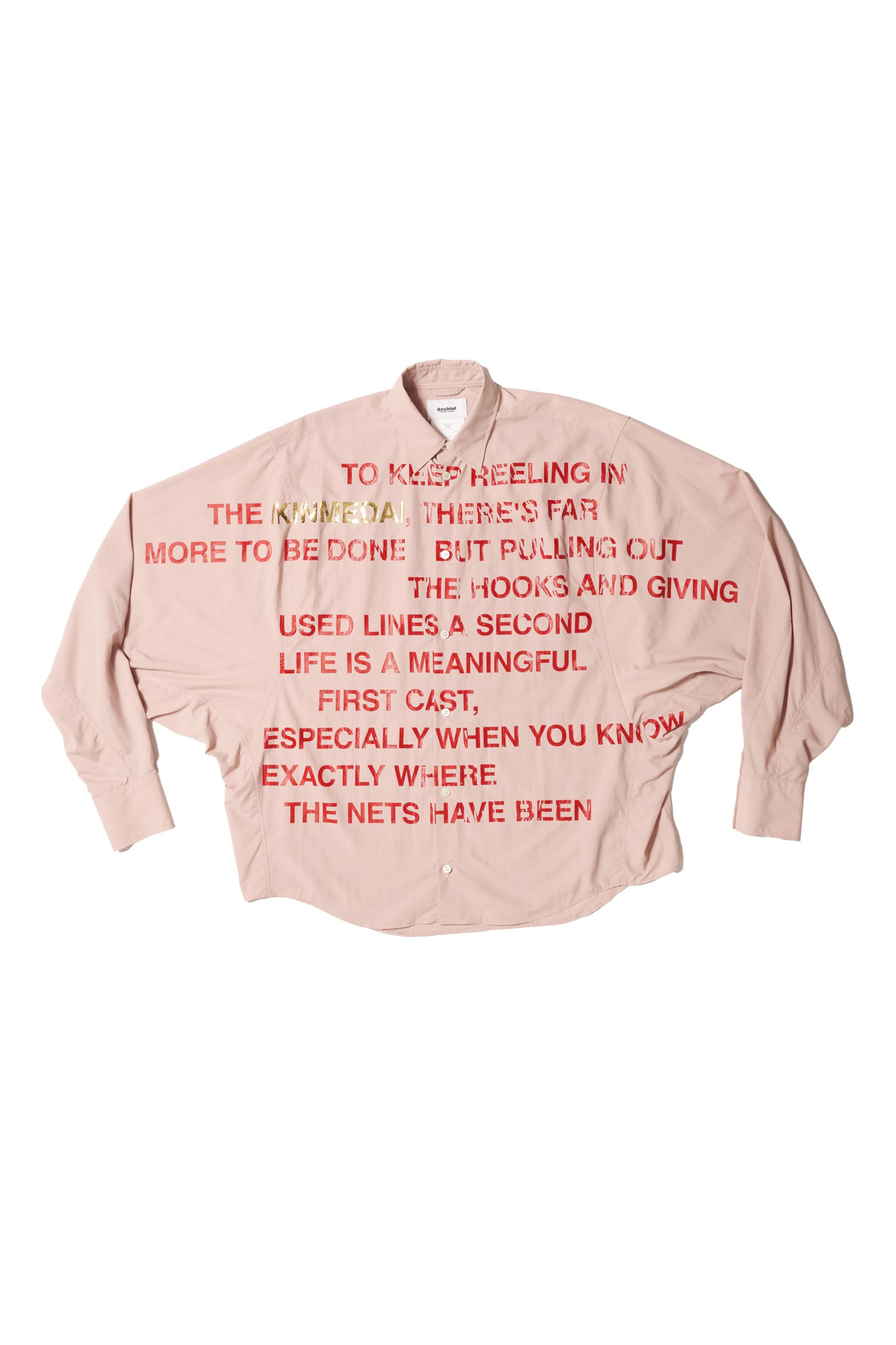 doublet(ダブレット)のKINMEDAI LINE MESSAGE SHIRT PINKの通販