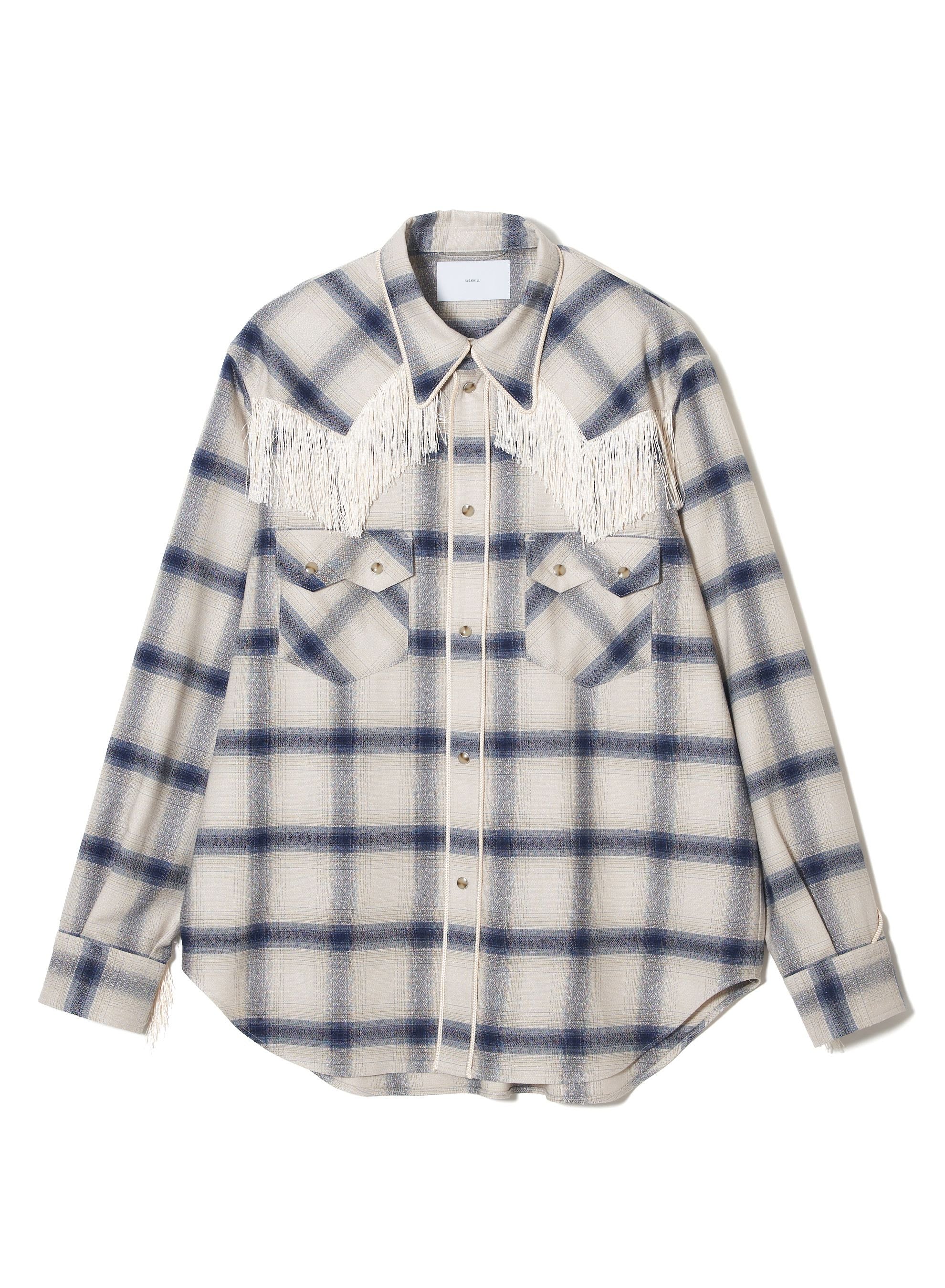 SUGARHILL(シュガーヒル)のRAYON OMBRE WESTERN BLOUSE IVORY&BLUEの