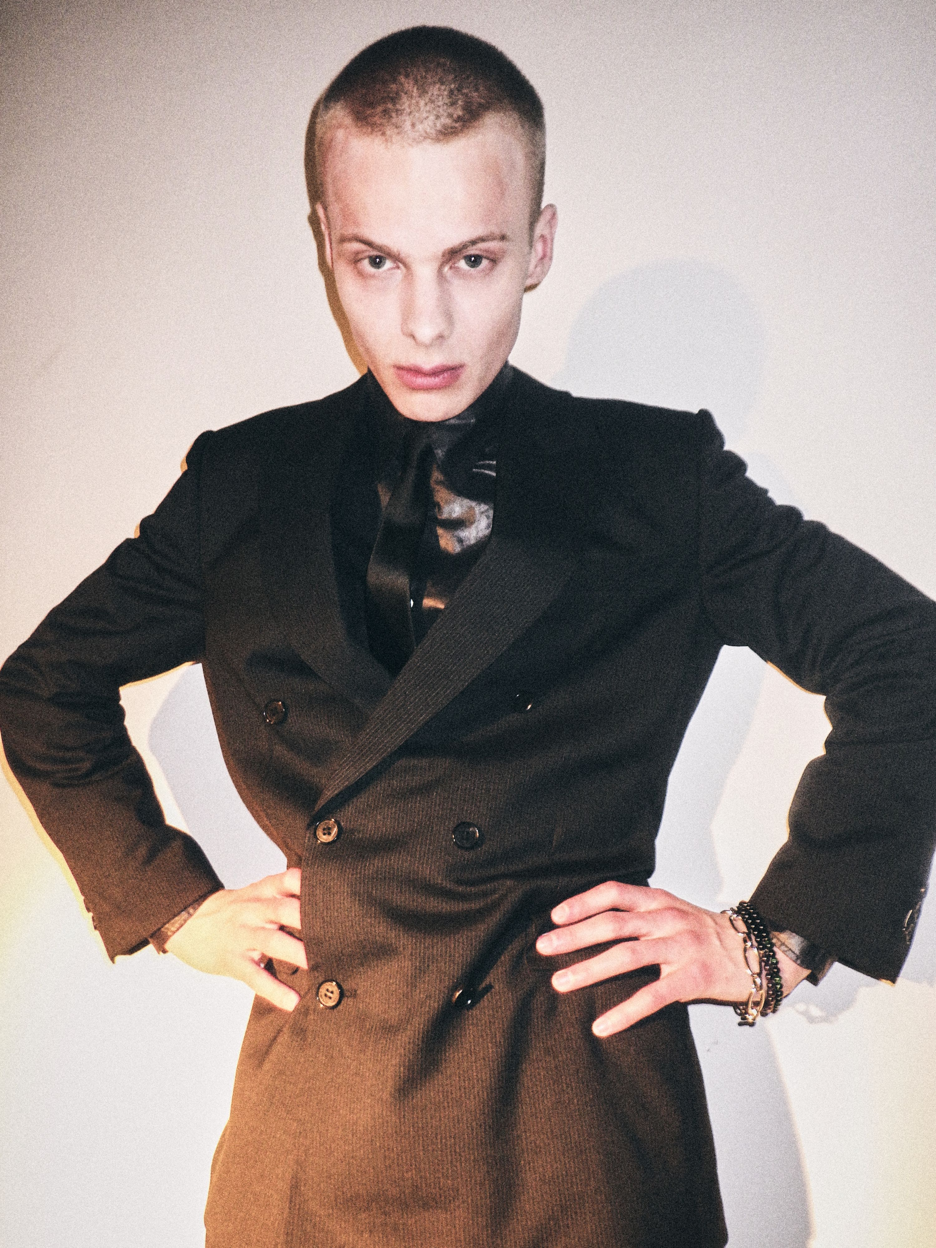 LITTLEBIG テーラードジャケット/2/ウール/ホワイト/ストライプ LITTLEBIG テーラードジャケット/2/ウール/ホワイト/ストライプ