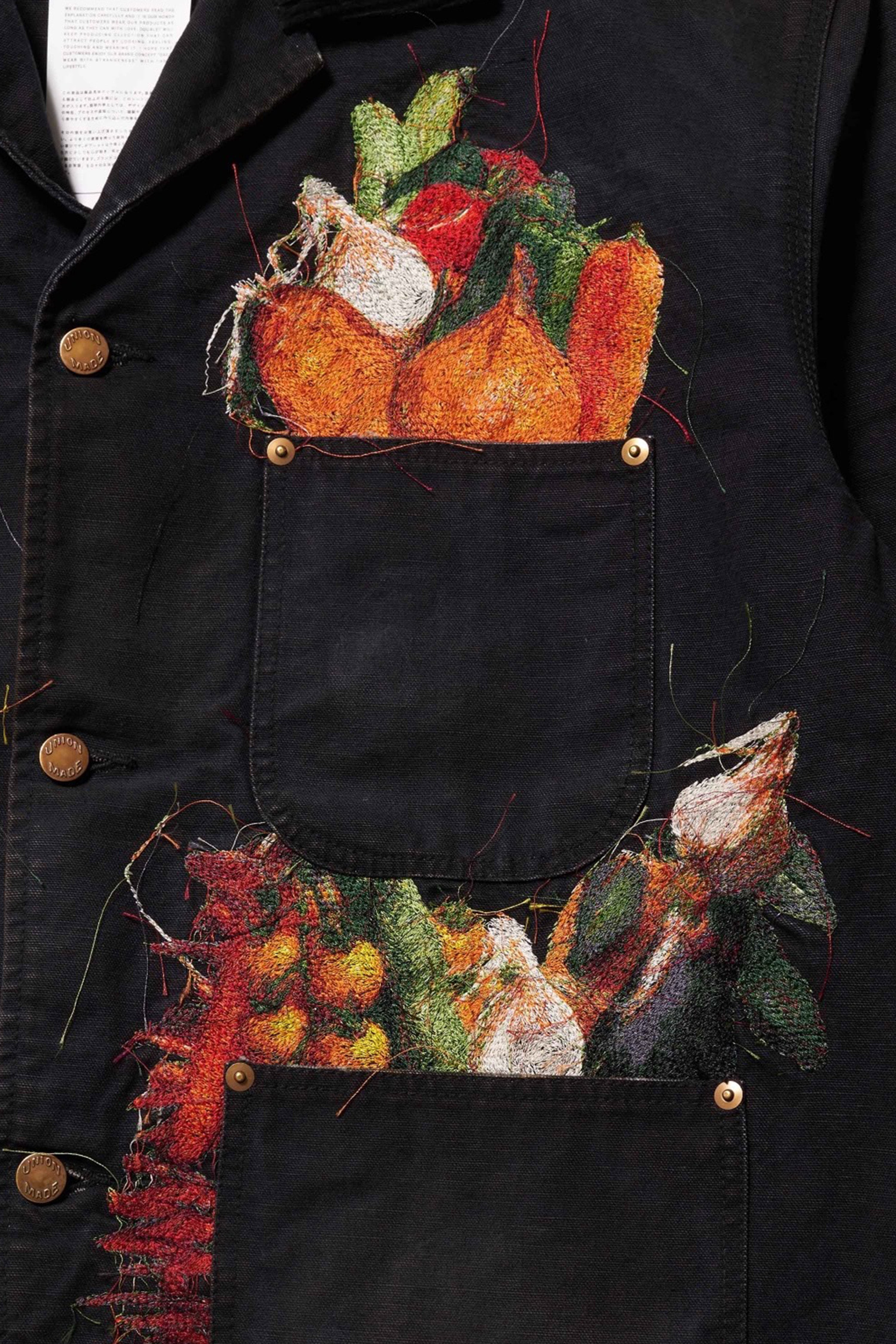 doublet BURNING EMBROIDERY ジャケット M doublet(ダブレット)のVEGETABLE EMBROIDERY WORK JACKET BLACKの通販