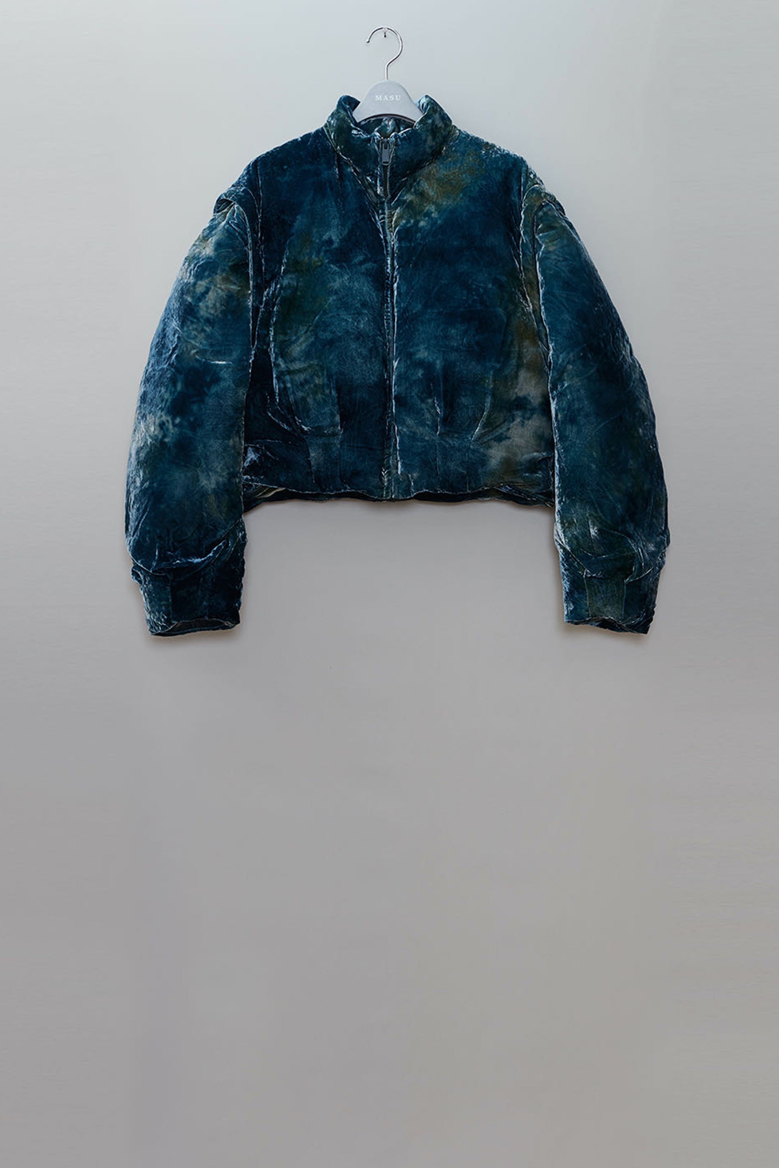 Masu's Velvet Puffer Jacket Emerald Mail Order | Palette Art Alive