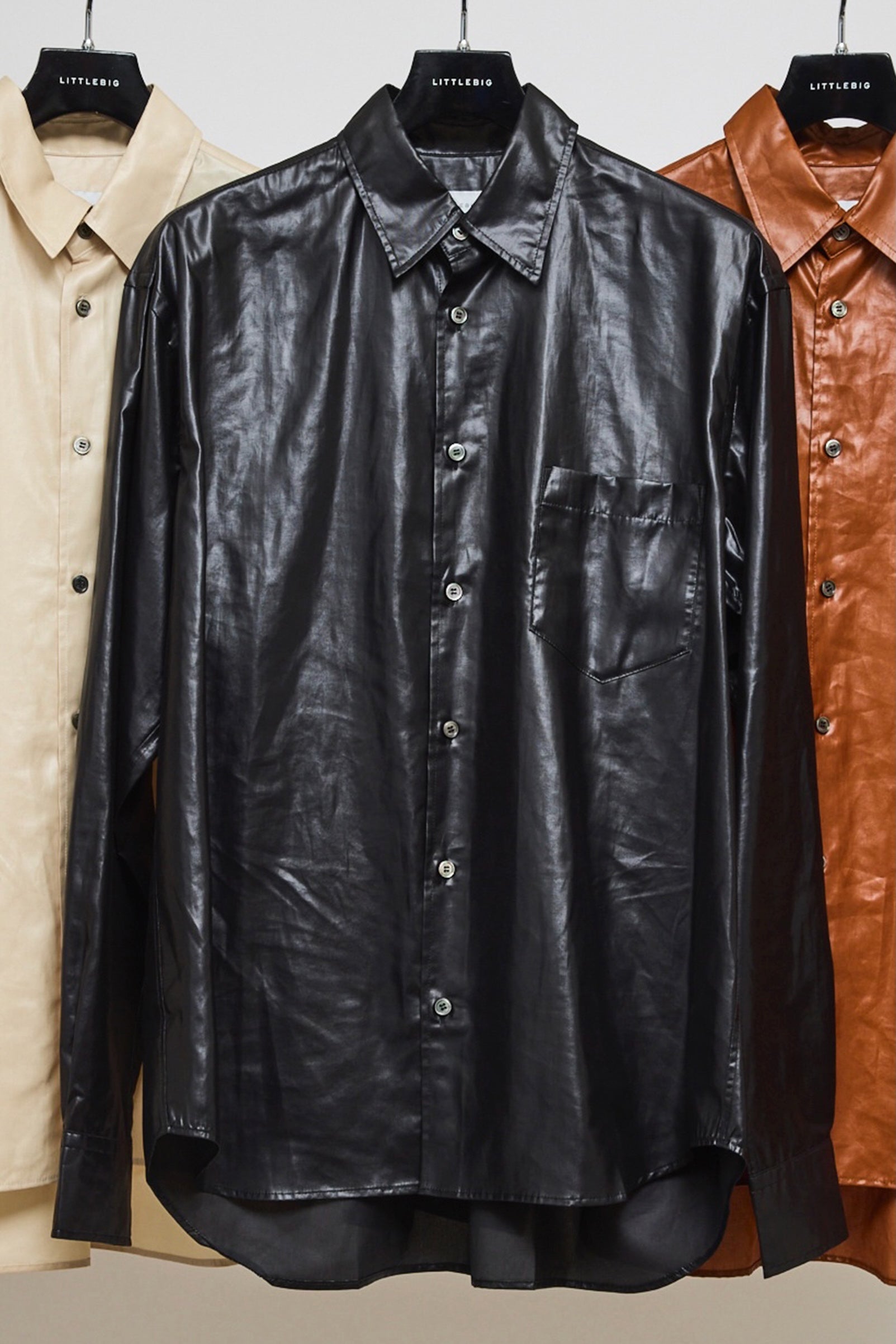 LITTLEBIG(リトルビッグ)のCoated Dress SH Beige or Black(ラグランT