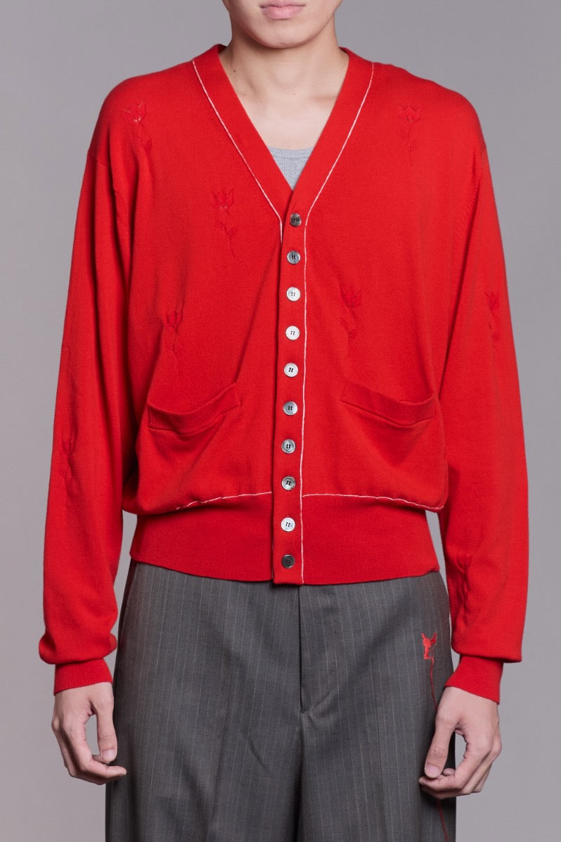 MASU カーディガン　赤　48 MASU カーディガン 赤 48 MASU カーディガン 赤 48 MASU(エムエーエス