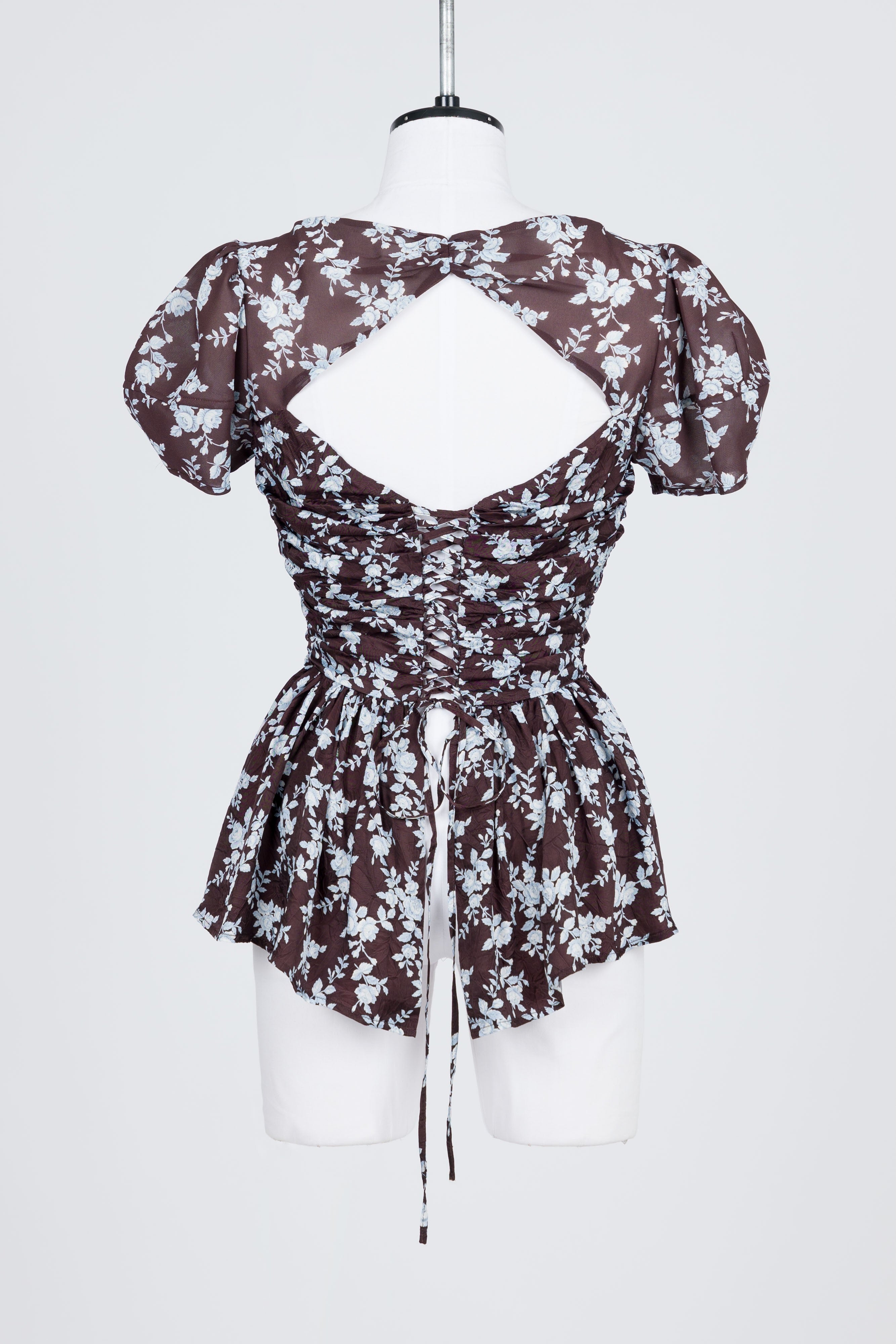 FETICO FLOWER PRINT GATHERED TOP Buy Ecru Gathered Top With Bright