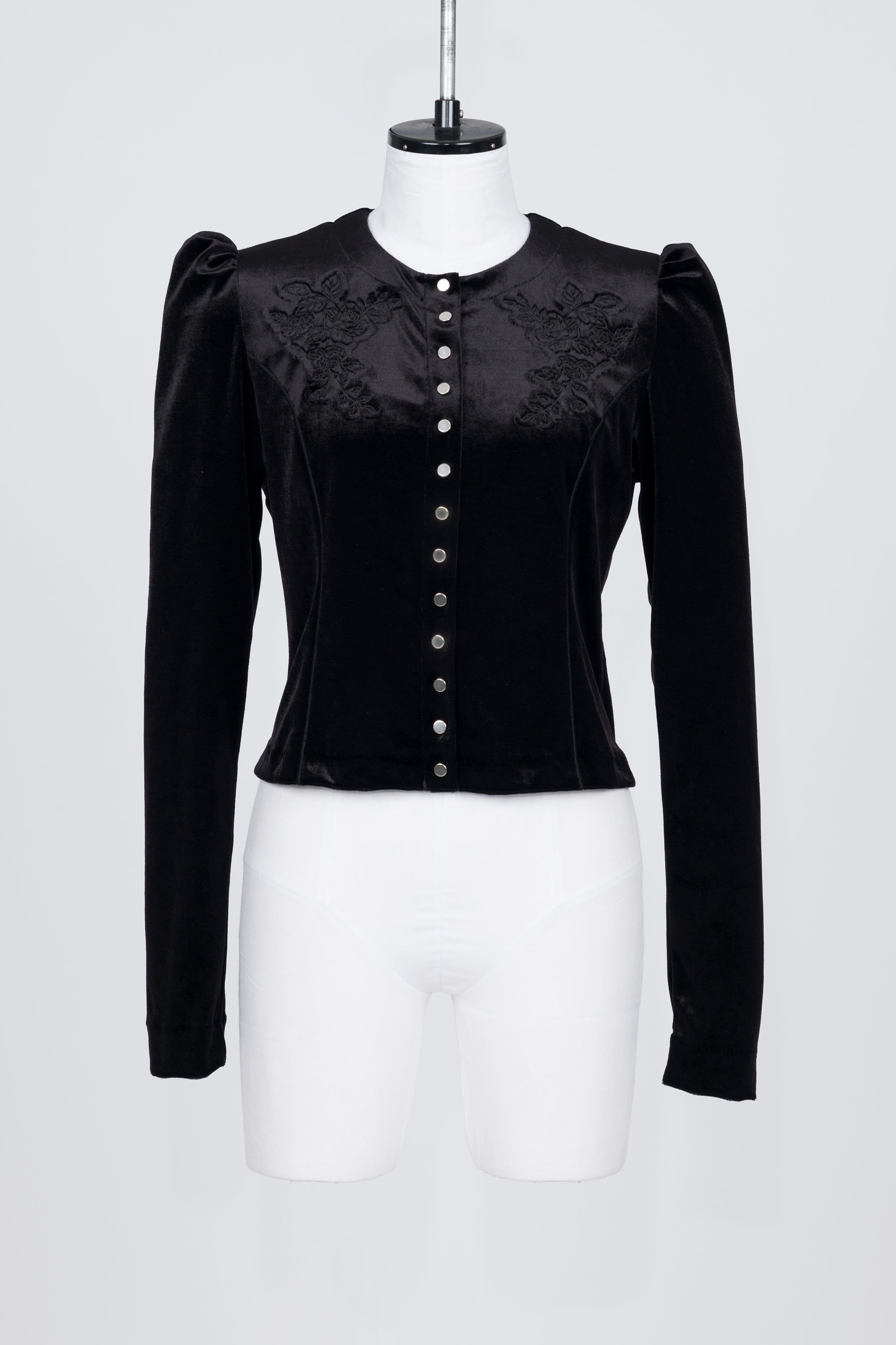 トップス FETICO ROSE-EMBROIDERED VELOUR CARDIGAN FTC252-0405_BLACK_1.jpg?v=