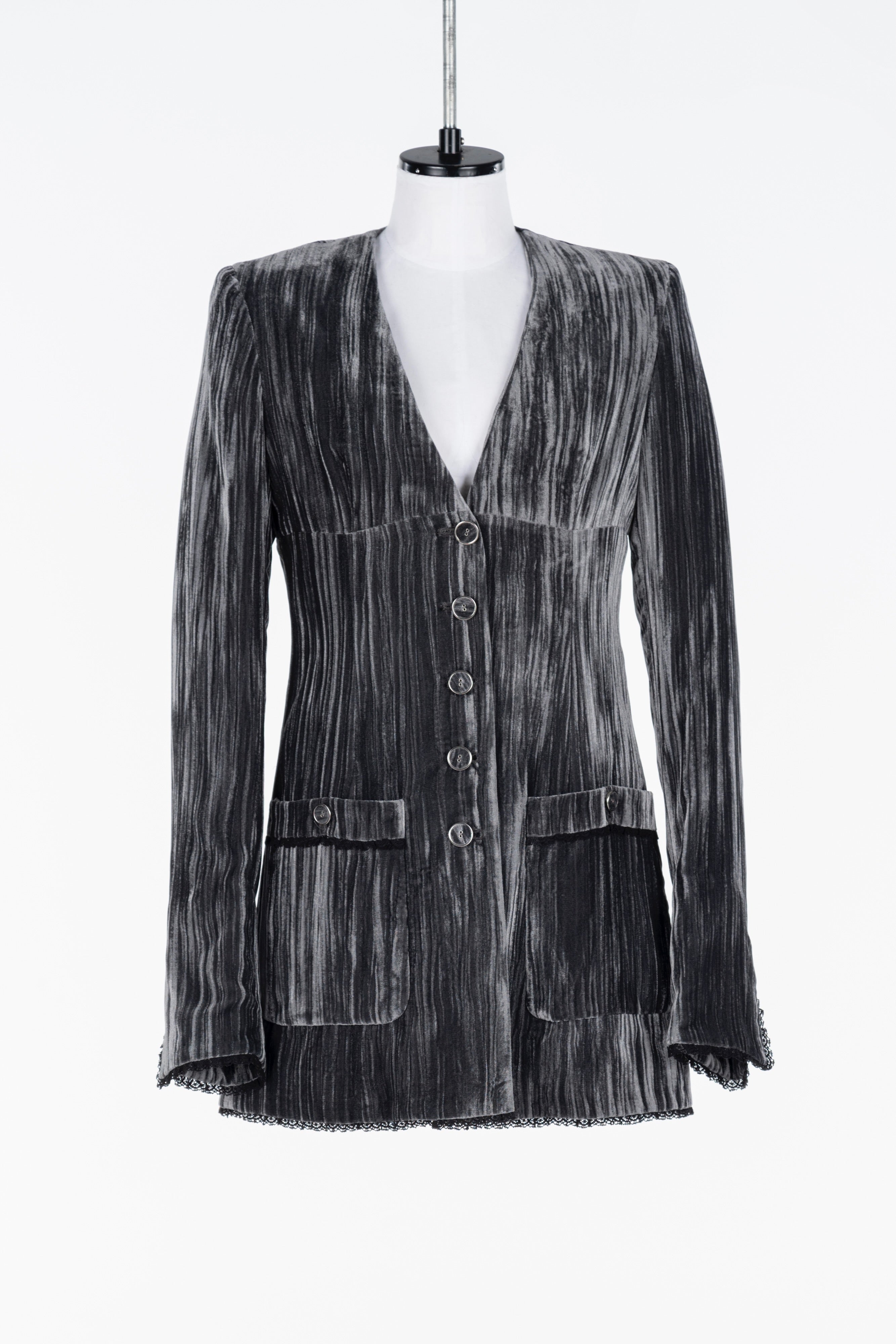 【24AW】FETICO フェティコ / VELVET EMBROIDERED FETICO(フェティコ)のFUR KNIT BEAD EMBROIDERED JACKETの通販