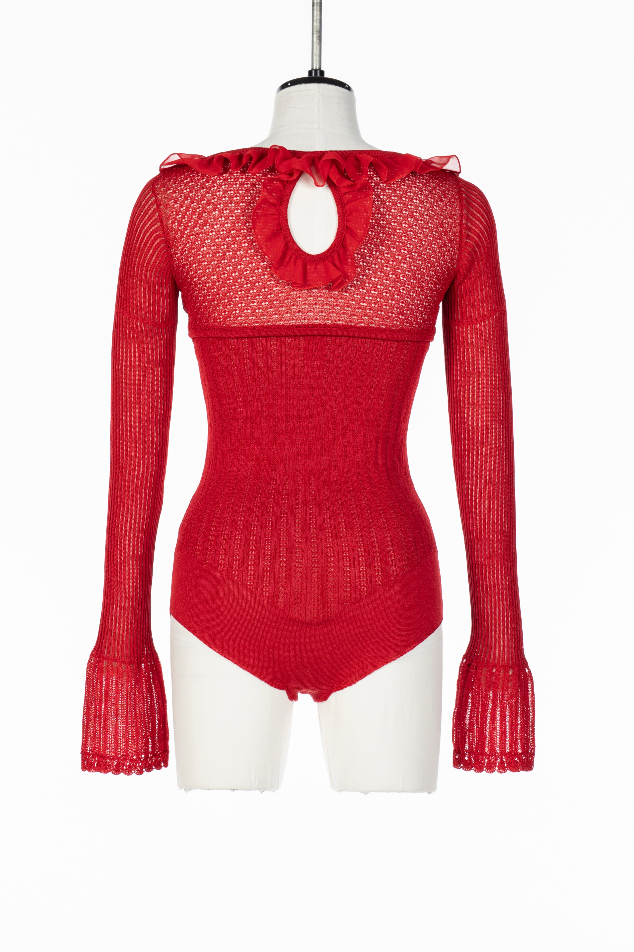 FETICO(フェティコ)のLACE KNIT CUT-OUT BODYSUIT REDの通販｜PALETTE