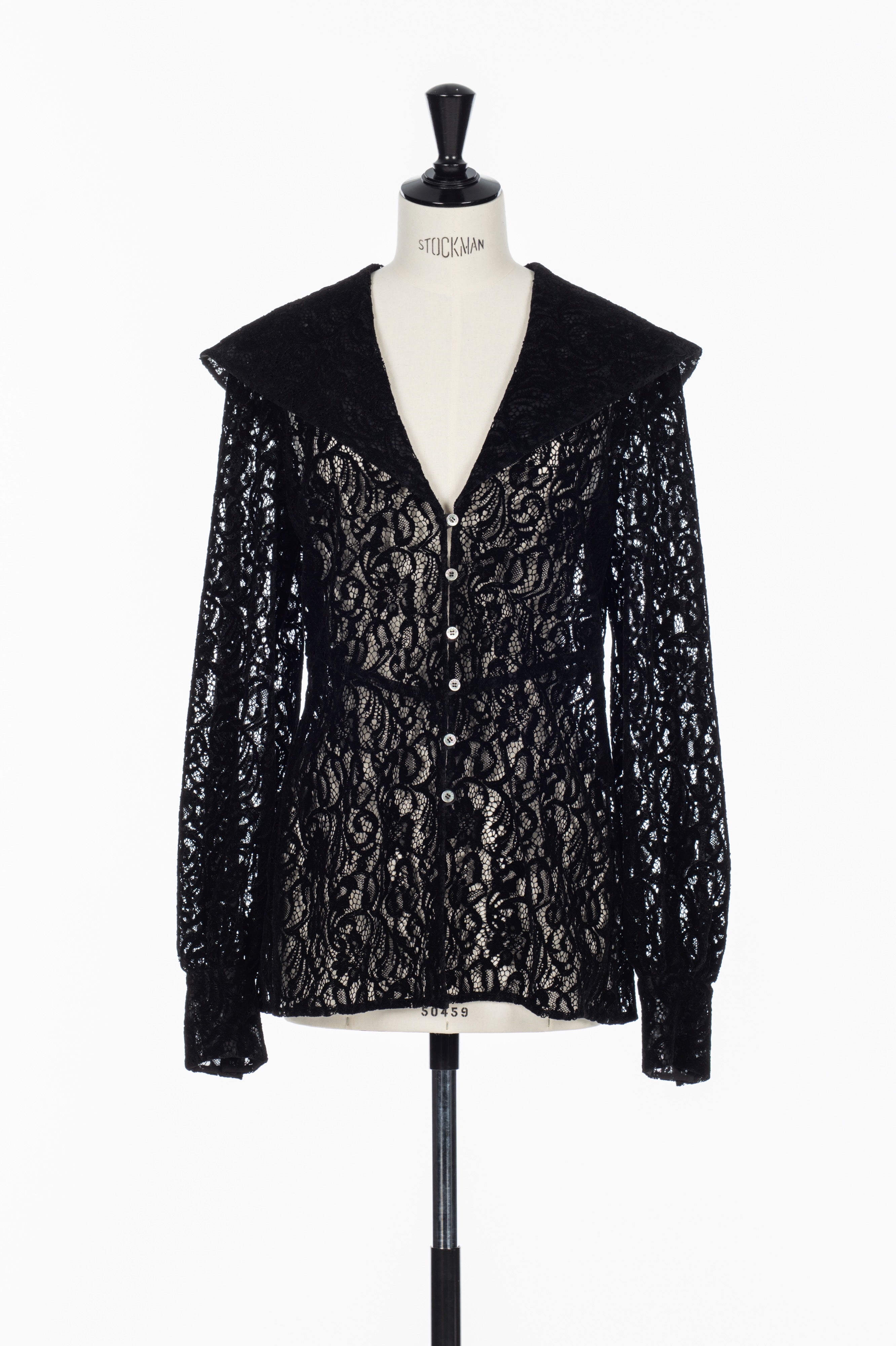 FETICO(フェティコ)のFLOCKED LACE SAILOR COLLAR BLOUSEの通販 