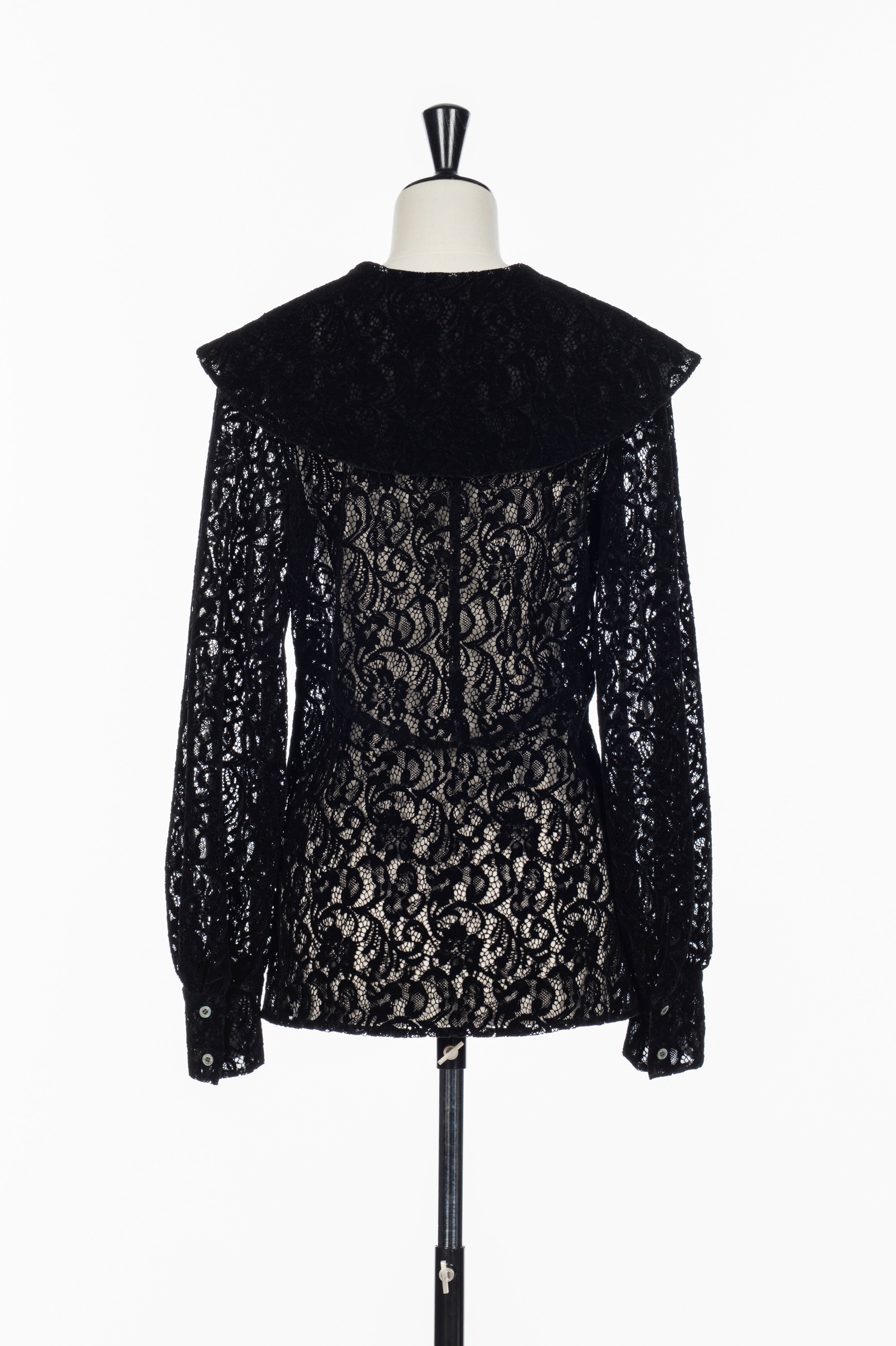 FETICO(フェティコ)のFLOCKED LACE SAILOR COLLAR BLOUSEの通販