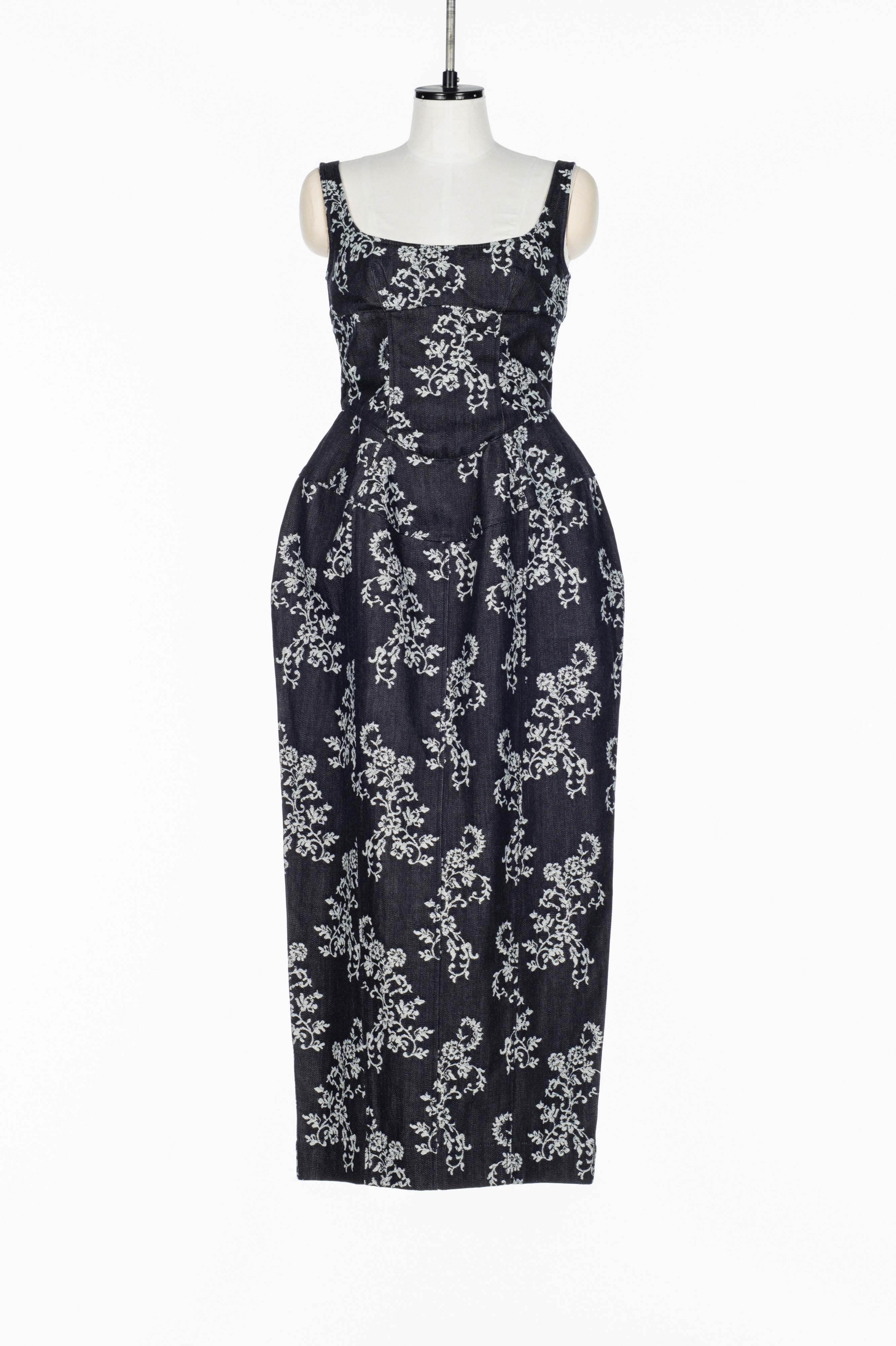 FETICO(フェティコ)のLACE-JACQUARD DENIM CURVY DRESS(ドレス)の通販