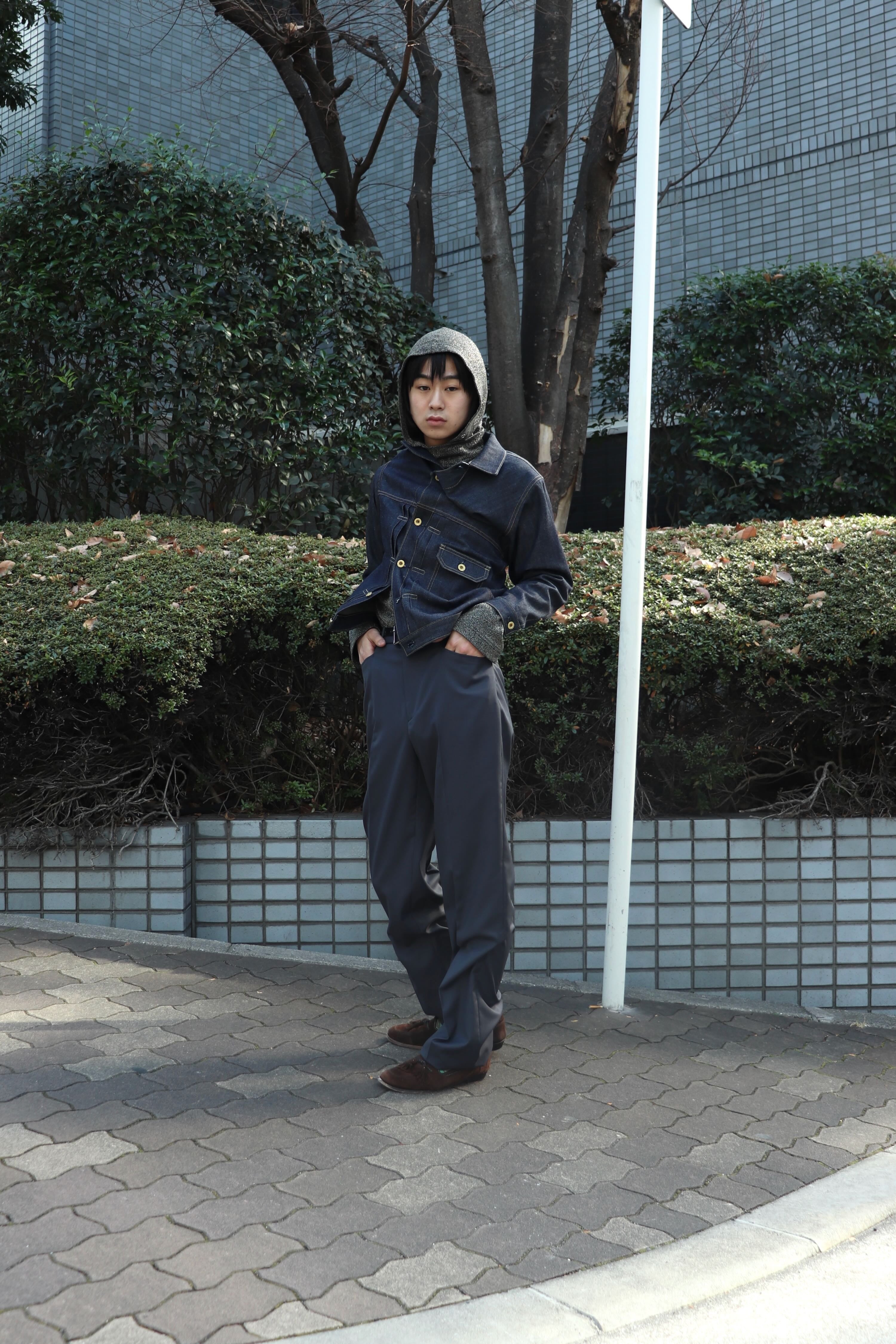 LITTLEBIG(リトルビッグ)のStraight Trousers Gray(スラックス)の通販