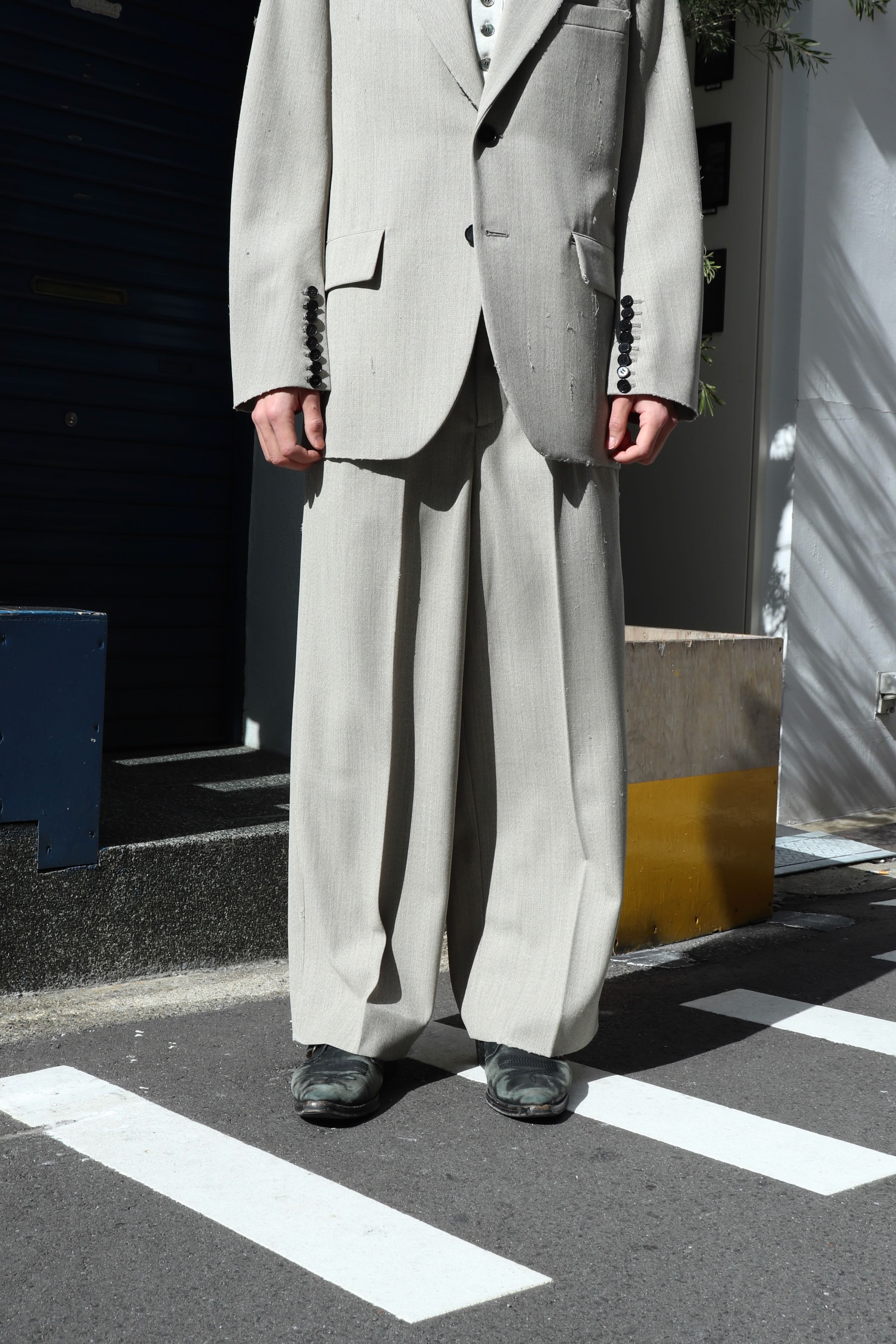 MASU(エムエーエスユー)のAGED CANVAS WIDE TROUSERS WHITE BIRCHの