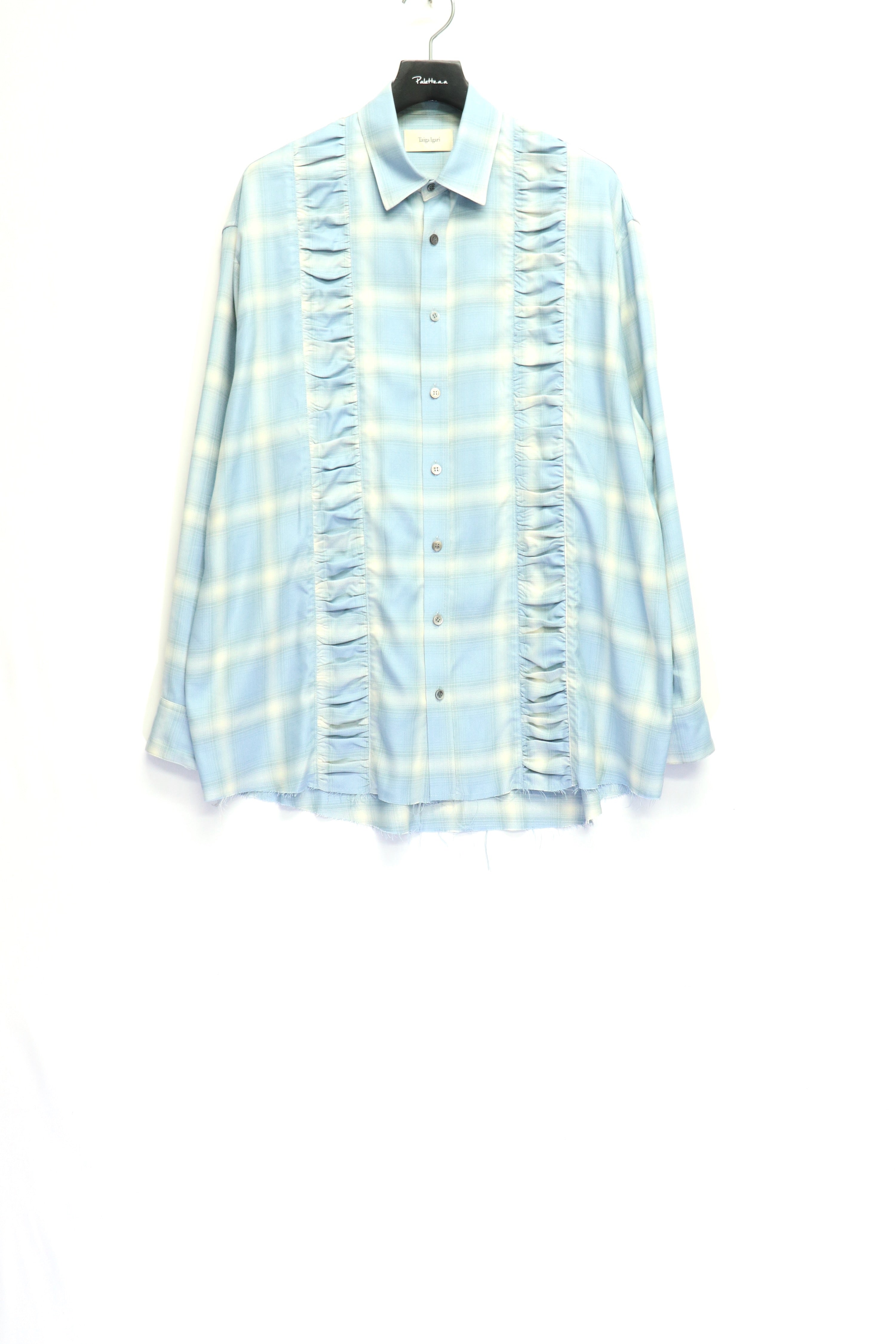 Taiga Igari(タイガ イガリ)のGather Plaid Shirt SKY BLUEの通販