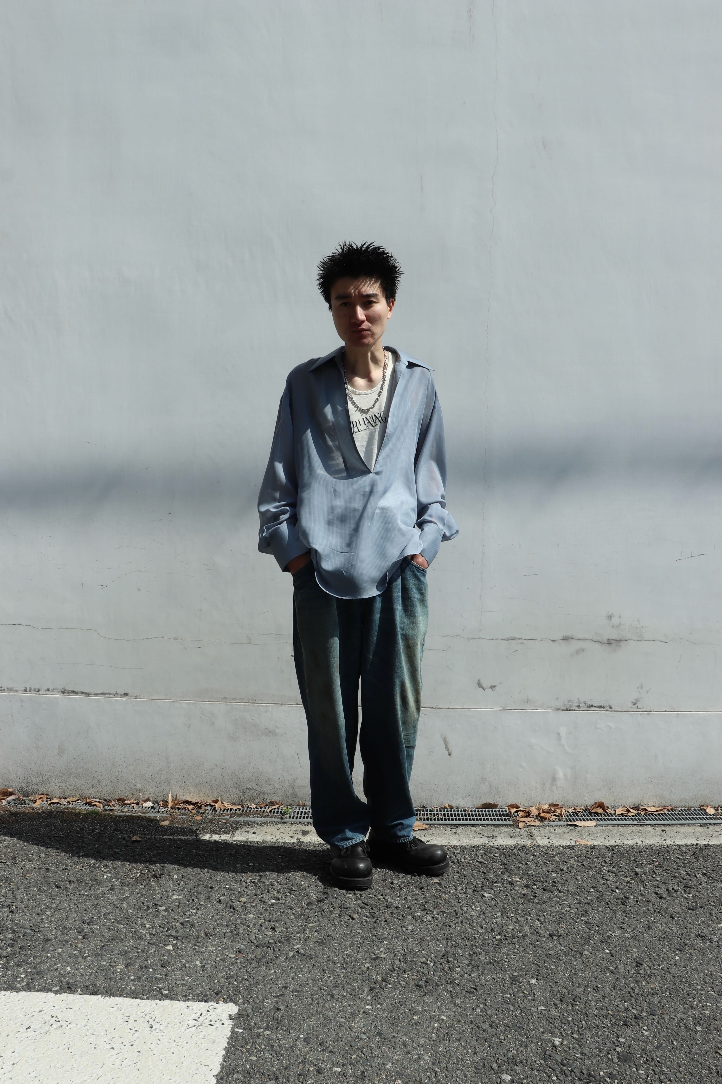 SOSHIOTSUKI(ソウシオオツキ)のDRAPE POCKET TUCKED DENIM INDIGOの