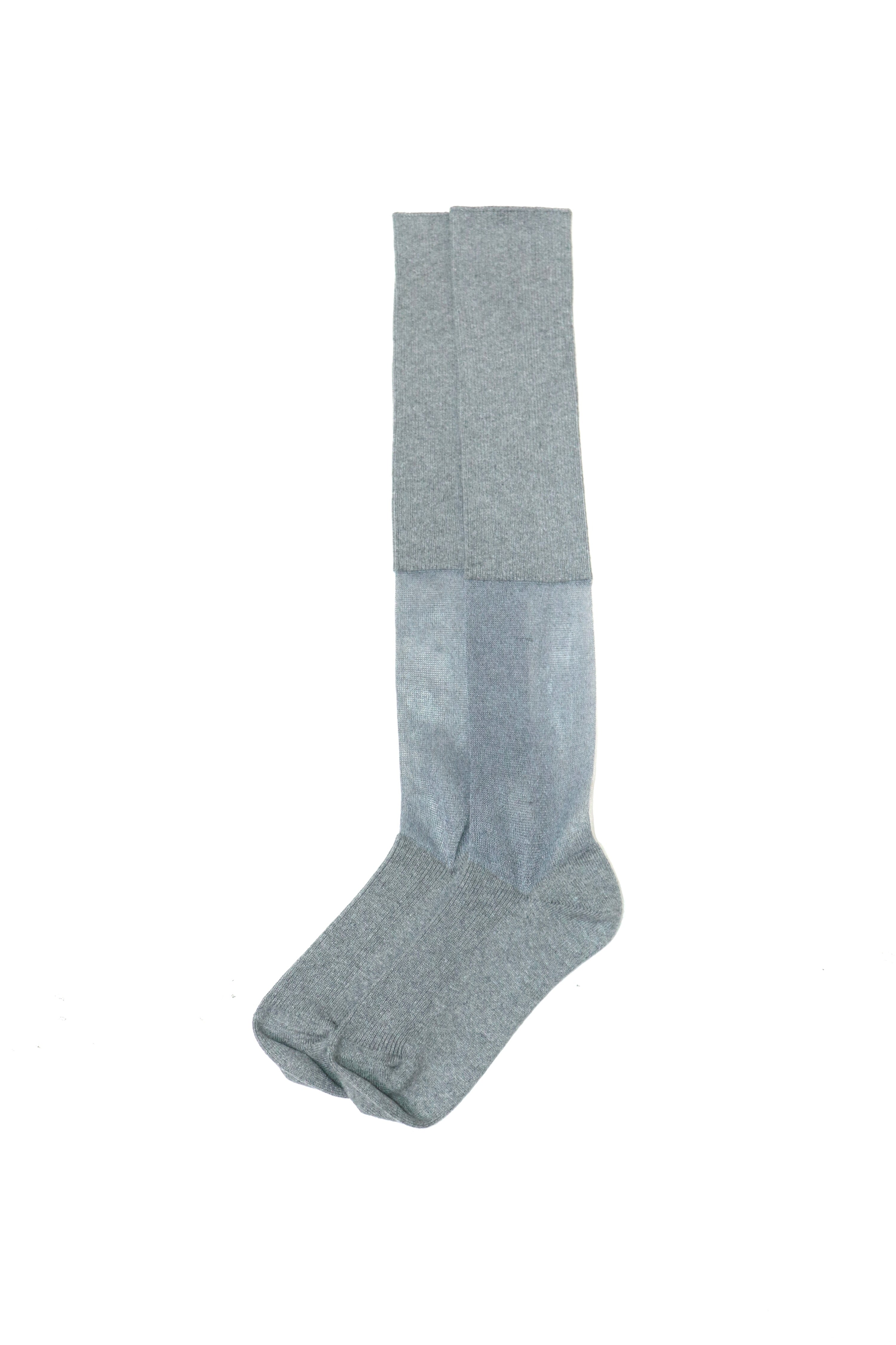 SHIORI MIKATA(シオリ ミカタ)のlong socks with sheer GRAYの通販