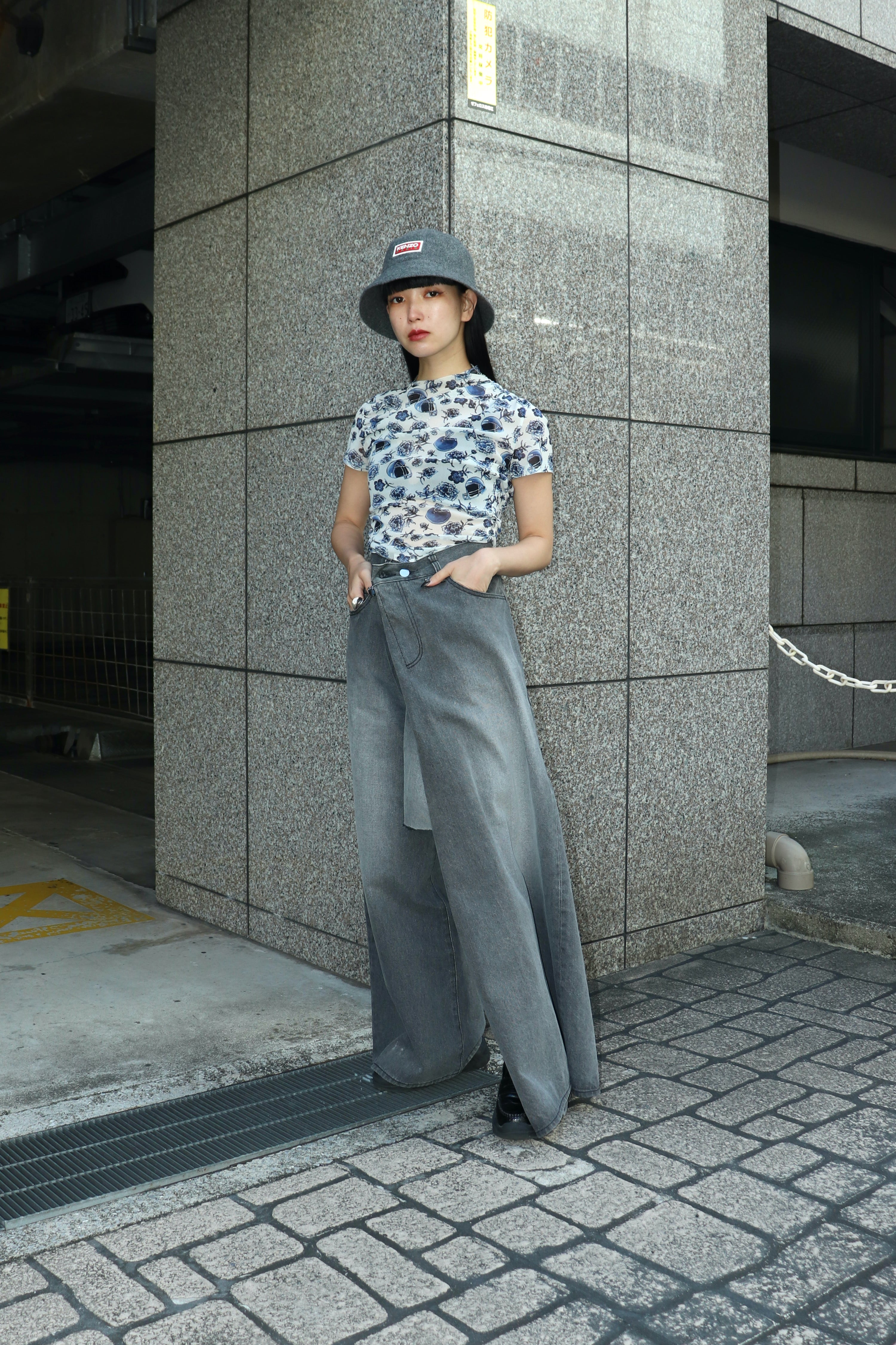 トップス BELPER PRINTED MESH TOP BELPER】NOT YET SHIRT / PRINTED MESH TOP / GLITTER SKIRPANTS