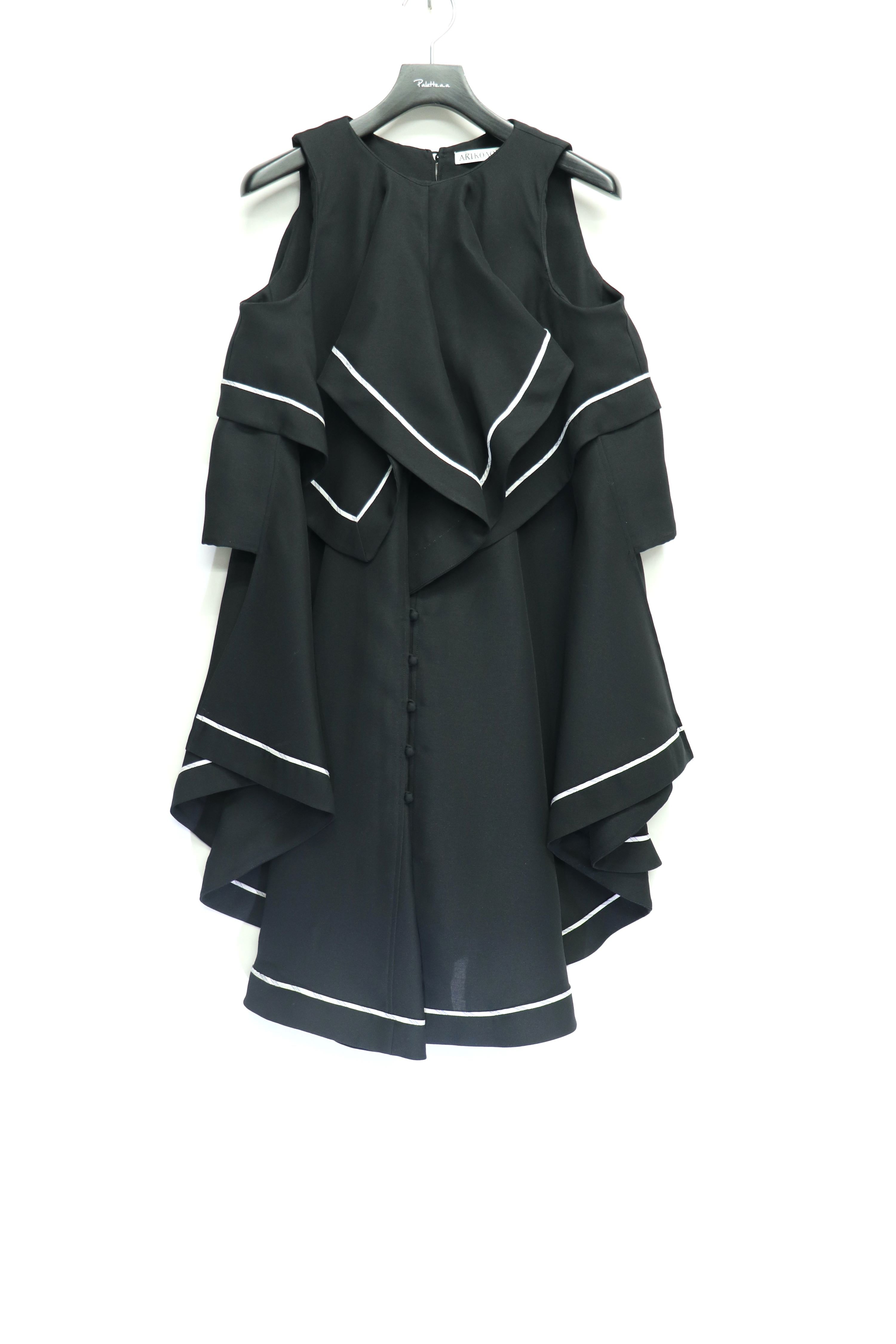 Gathered dress Nylon Akikoaoki litmus