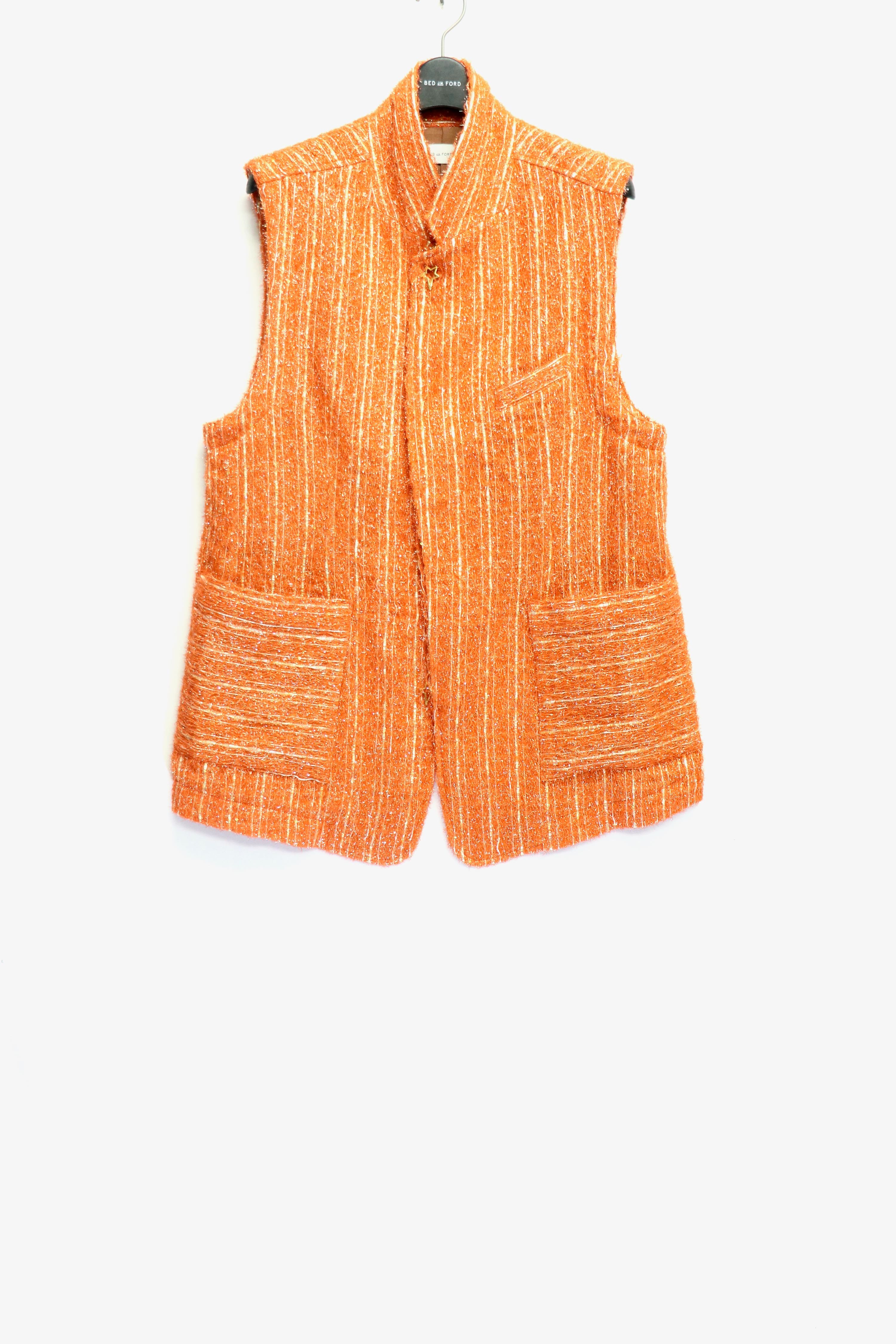 BED J.W. FORD(ベッドフォード)のGlitter Stripe Vest ORANGEの通販 