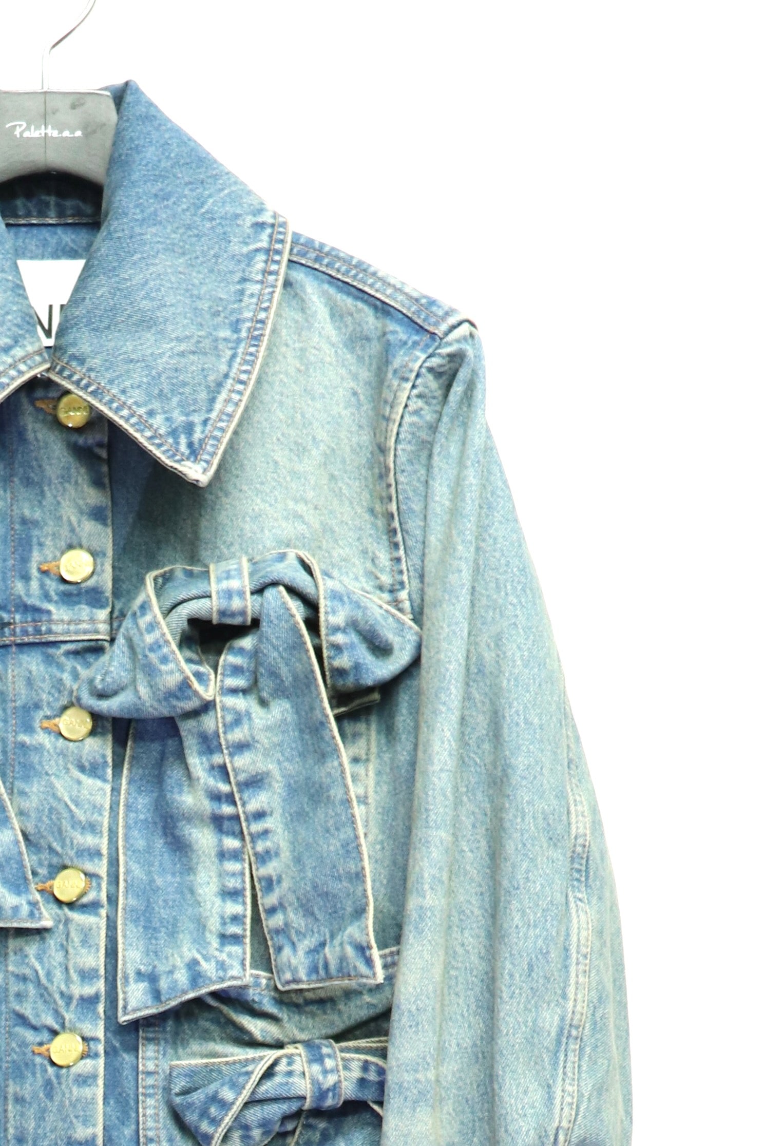 GANNI(ガニー)のTint Rigid Denim Bow Jacket Mid Blue Vintageの通販