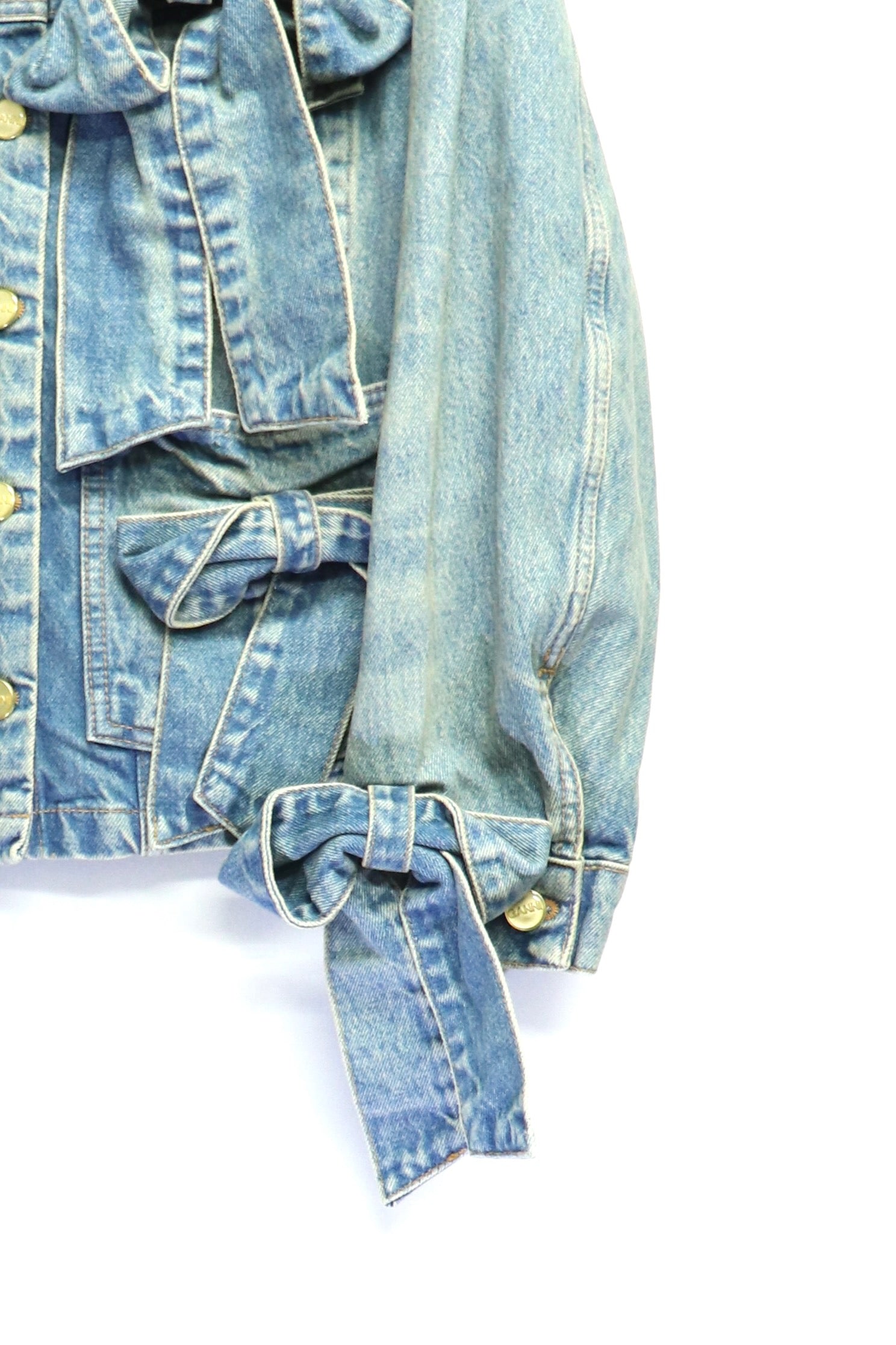 GANNI(ガニー)のTint Rigid Denim Bow Jacket Mid Blue Vintageの通販