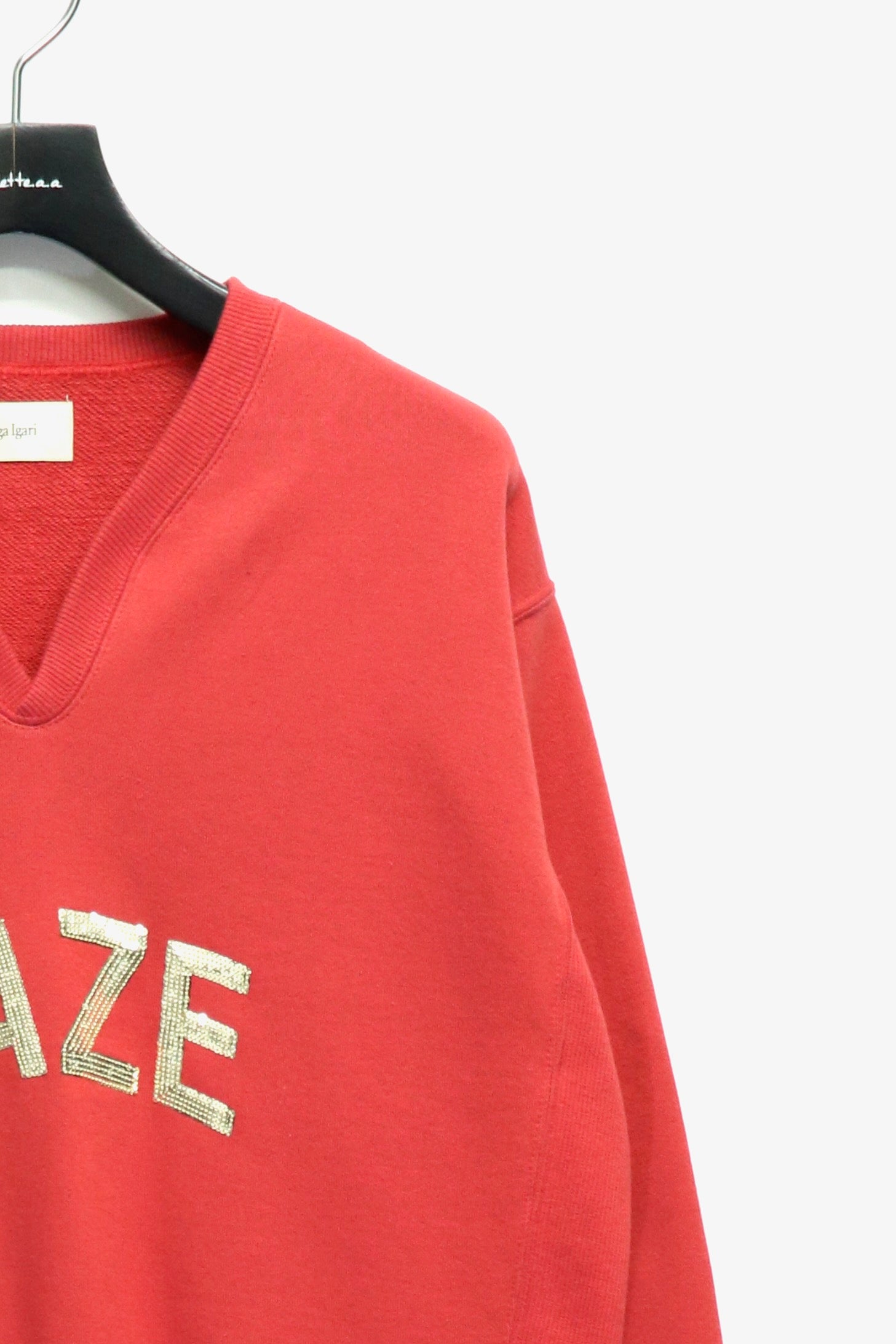 Taiga Igari(タイガ イガリ)のHAZE SQ Embroidery Sweat REDの通販 
