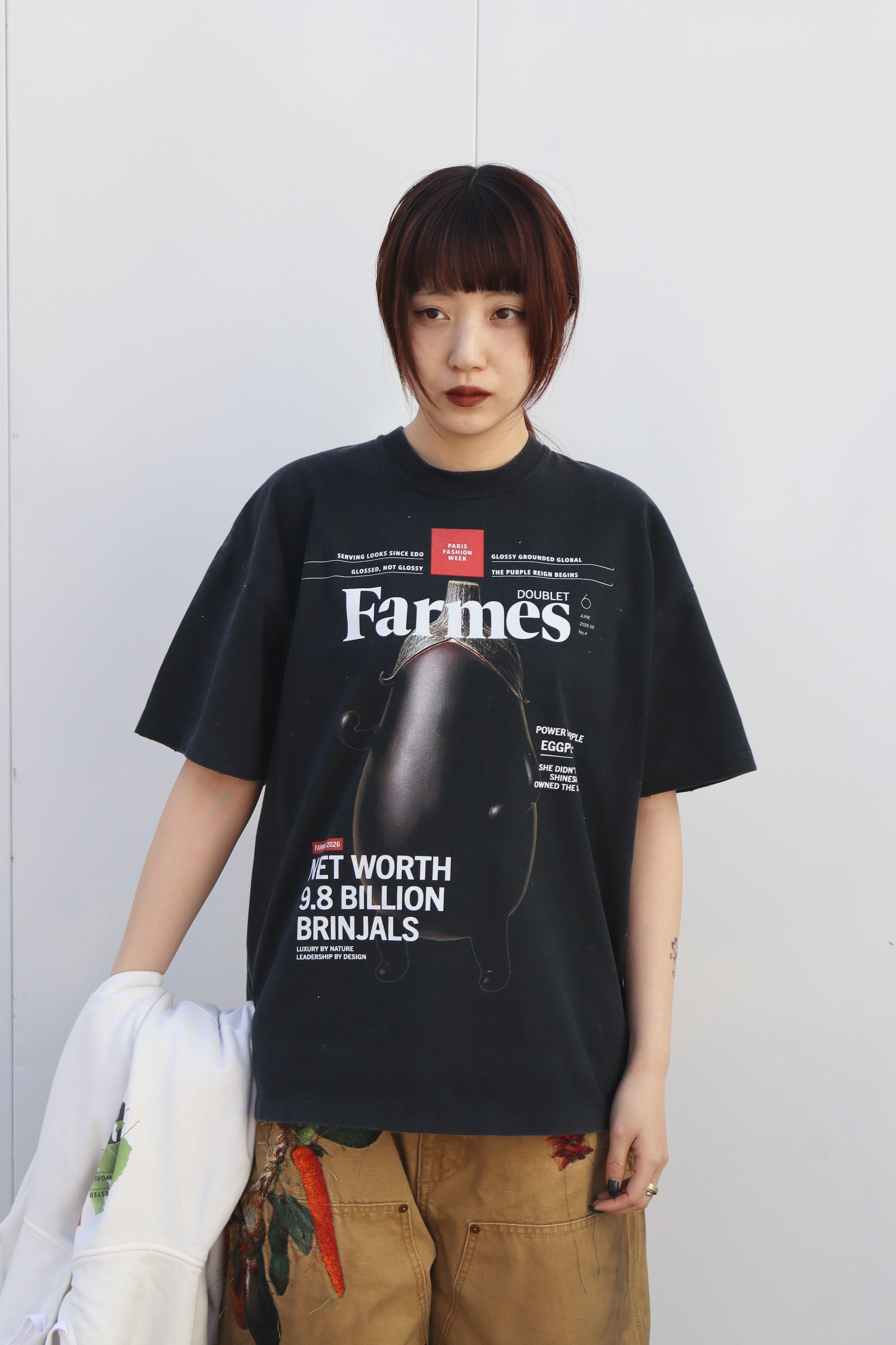 doublet(ダブレット)のFARMES MAGAZINE COVER T-SHIRT BLACKの通販