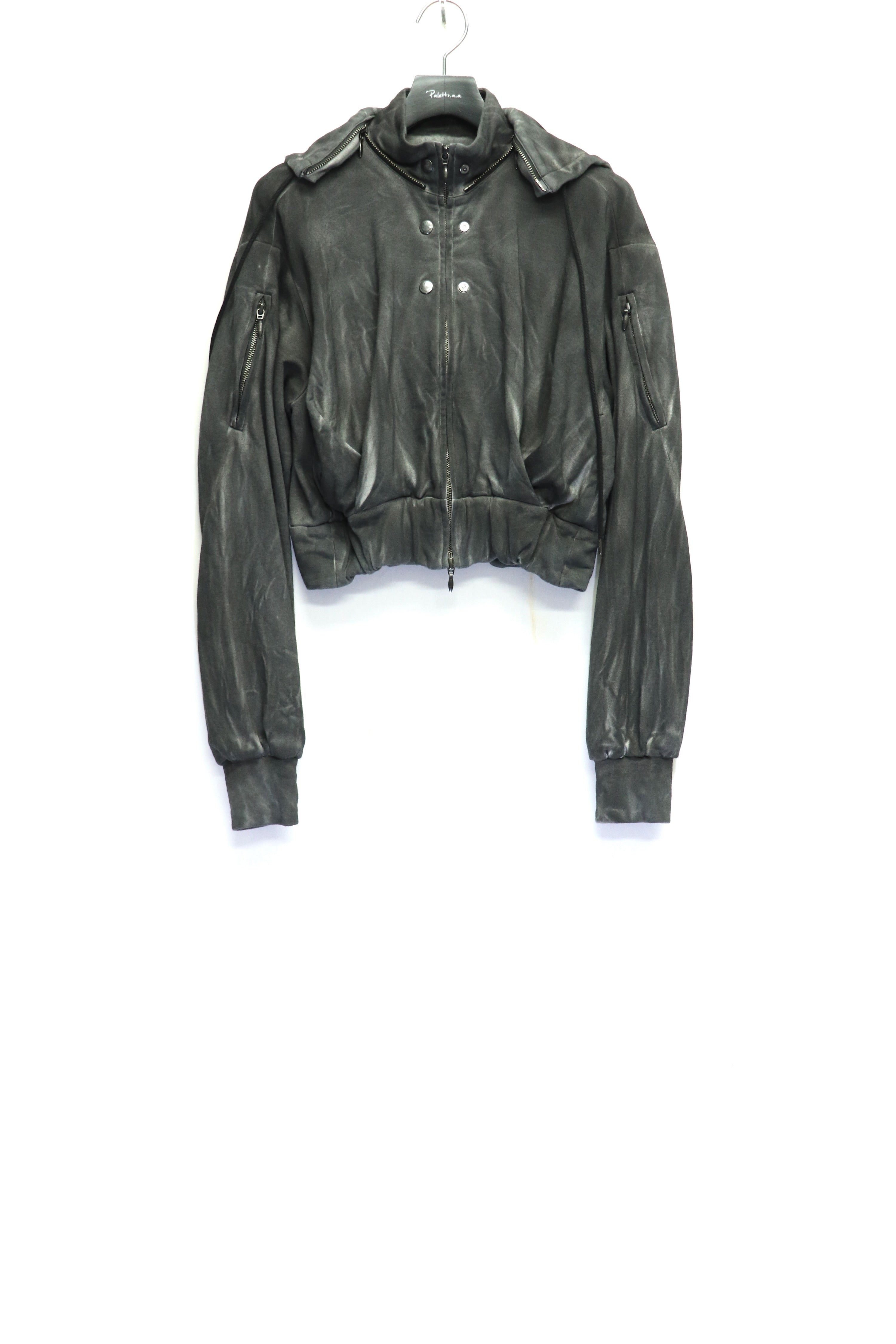 mukcyen(ムッシャン)のstructured sip hoodie BLACKの通販｜PALETTE