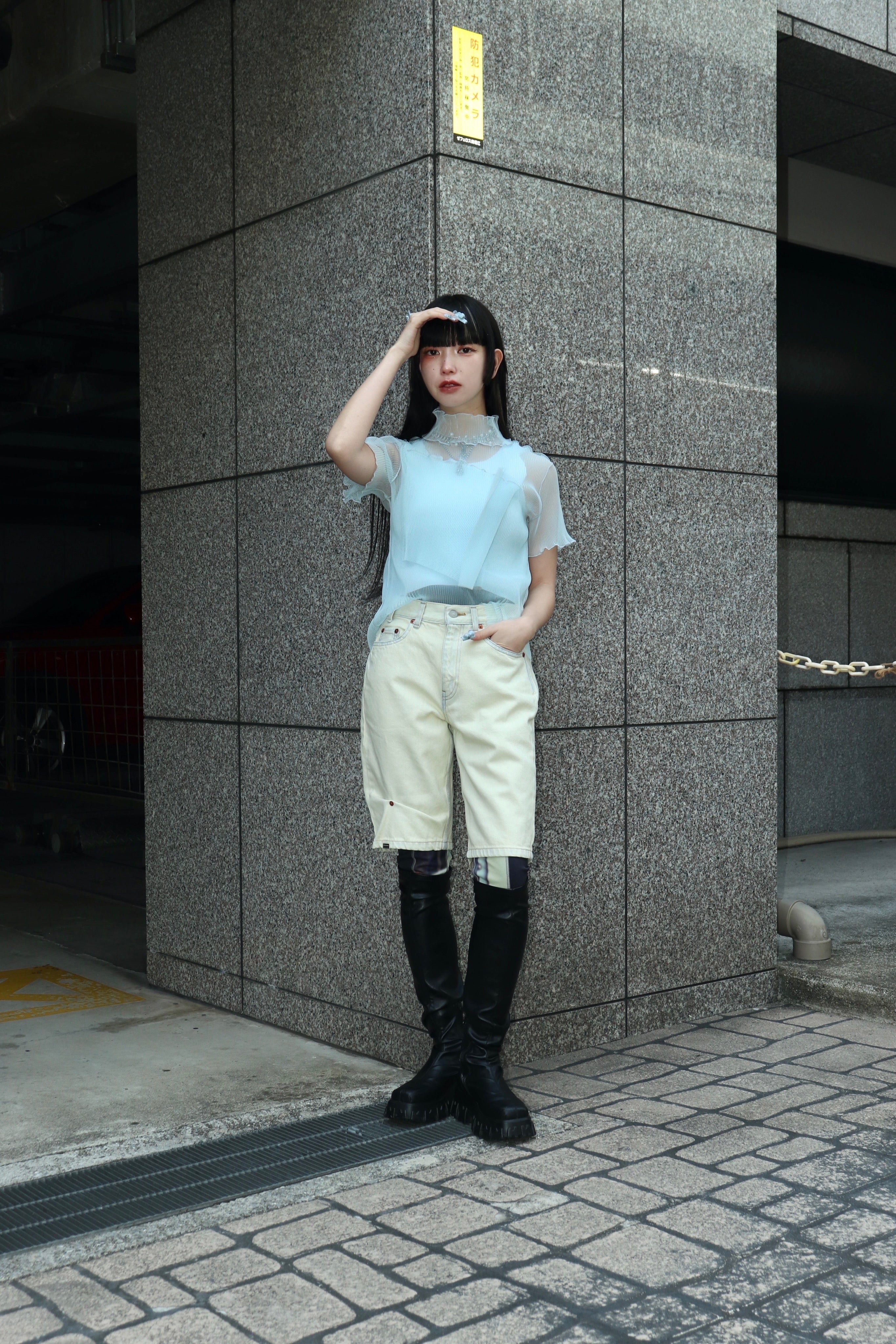 kotohayokozawa(コトハヨコザワ)のSHEER LAYERED SHORT SLEEVE TOP