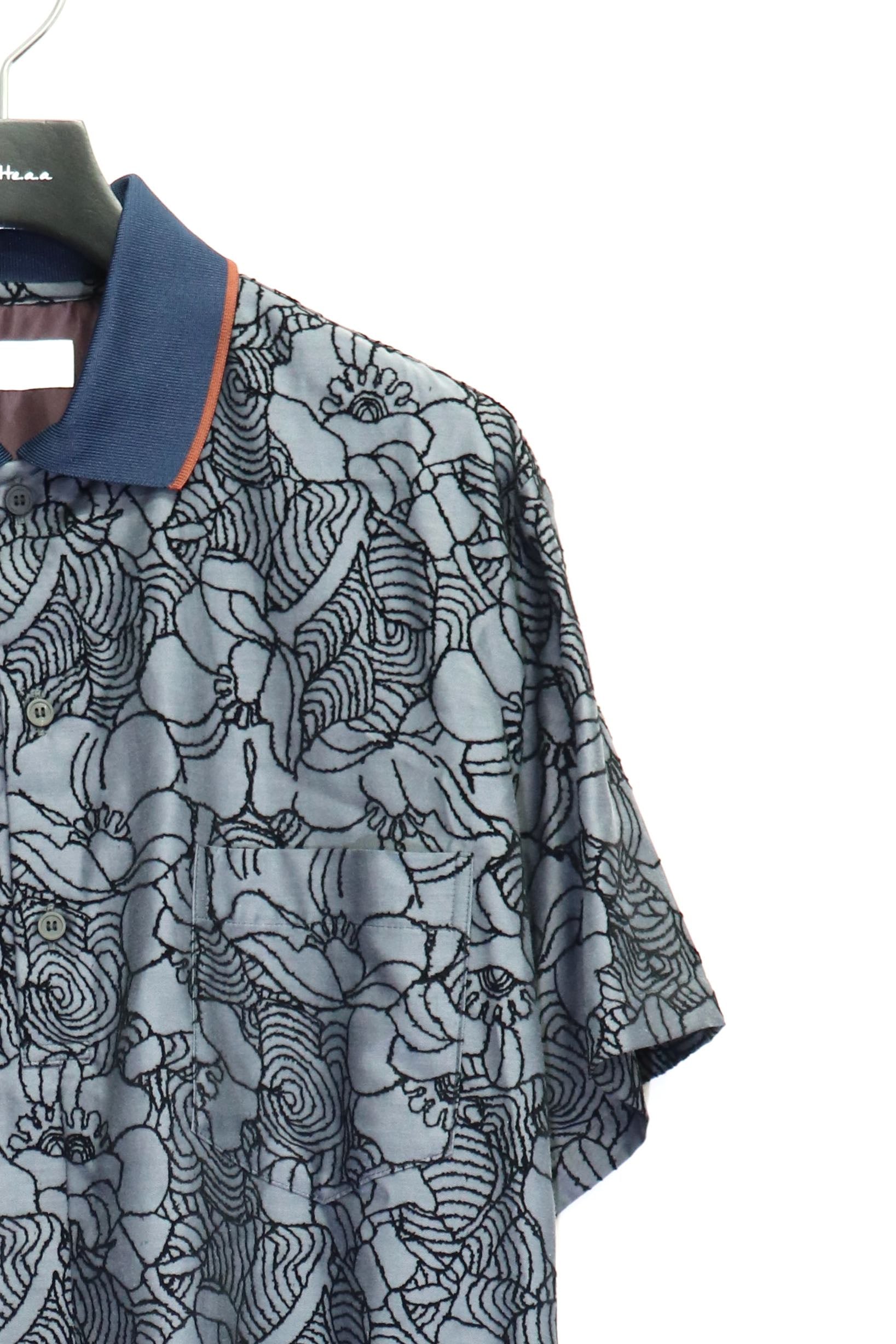 TOGA Virilis's Flocky Print S/S Shirt Gray mail order | Palette