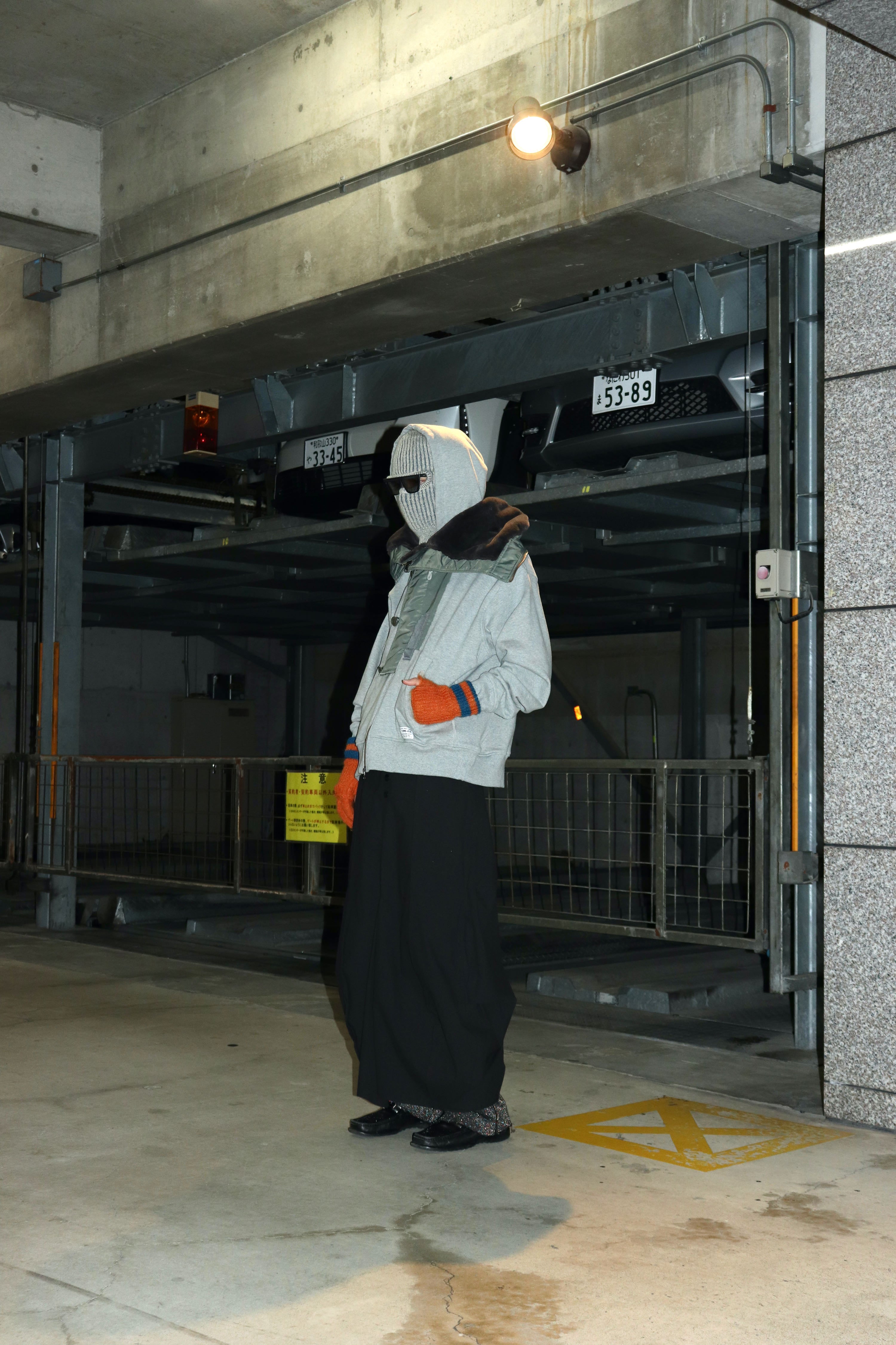 SUGARHILL(シュガーヒル)のPLATING KNIT BALACLAVA IVORY&NAVYの