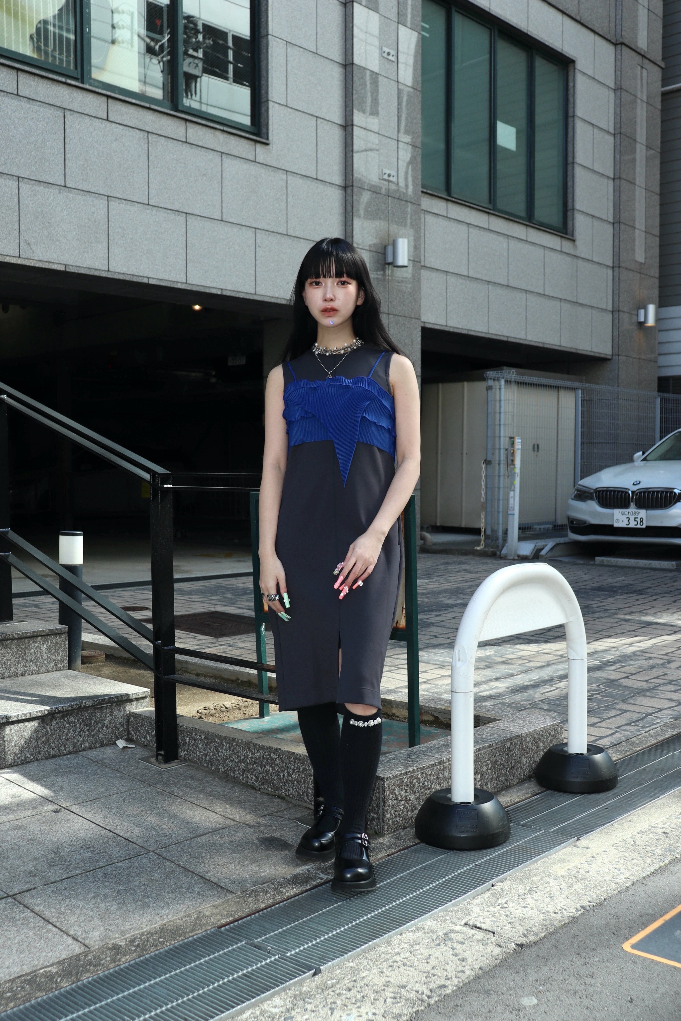 kotohayokozawa(コトハヨコザワ)のRIPPLE SHEER CAMISOLE BLUEBERRYの