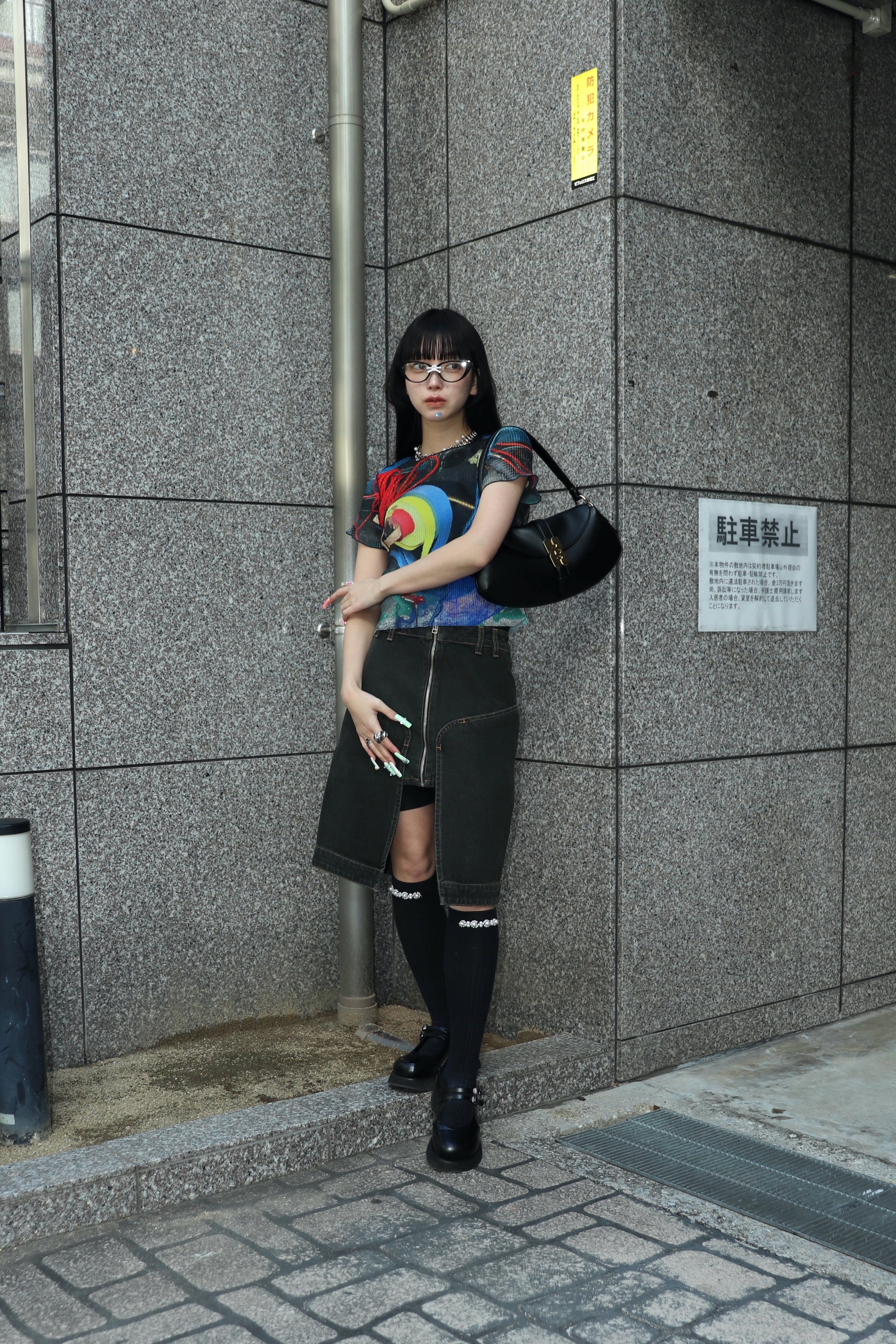 ★完売★美品★liten Sheer Sculpture Tops kotohayokozawa(コトハヨコザワ)のSHEER GRAPHIC TINY TOP BLUE MESSの