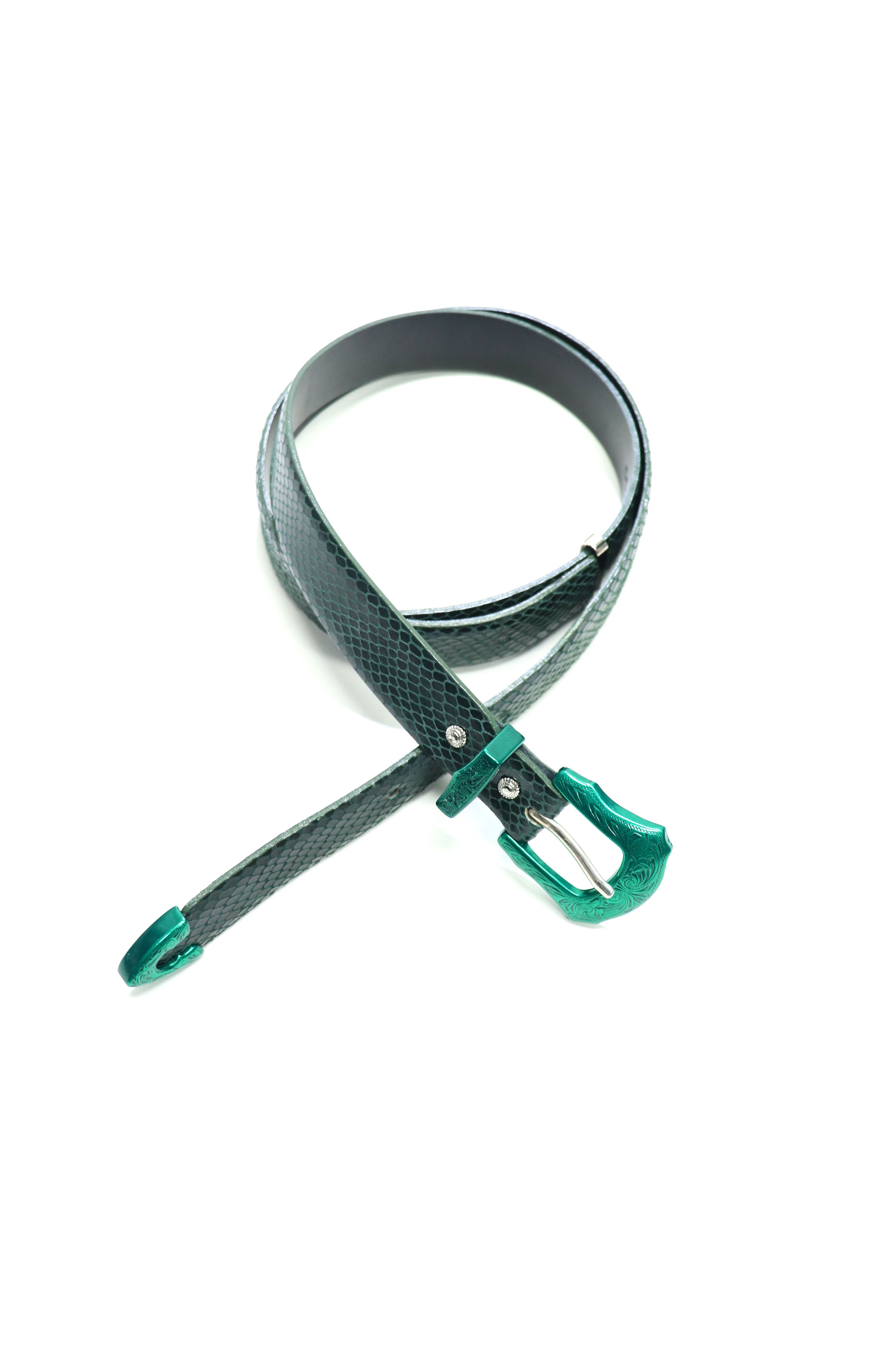 TOGA VIRILIS Leather belt color(GREEN)