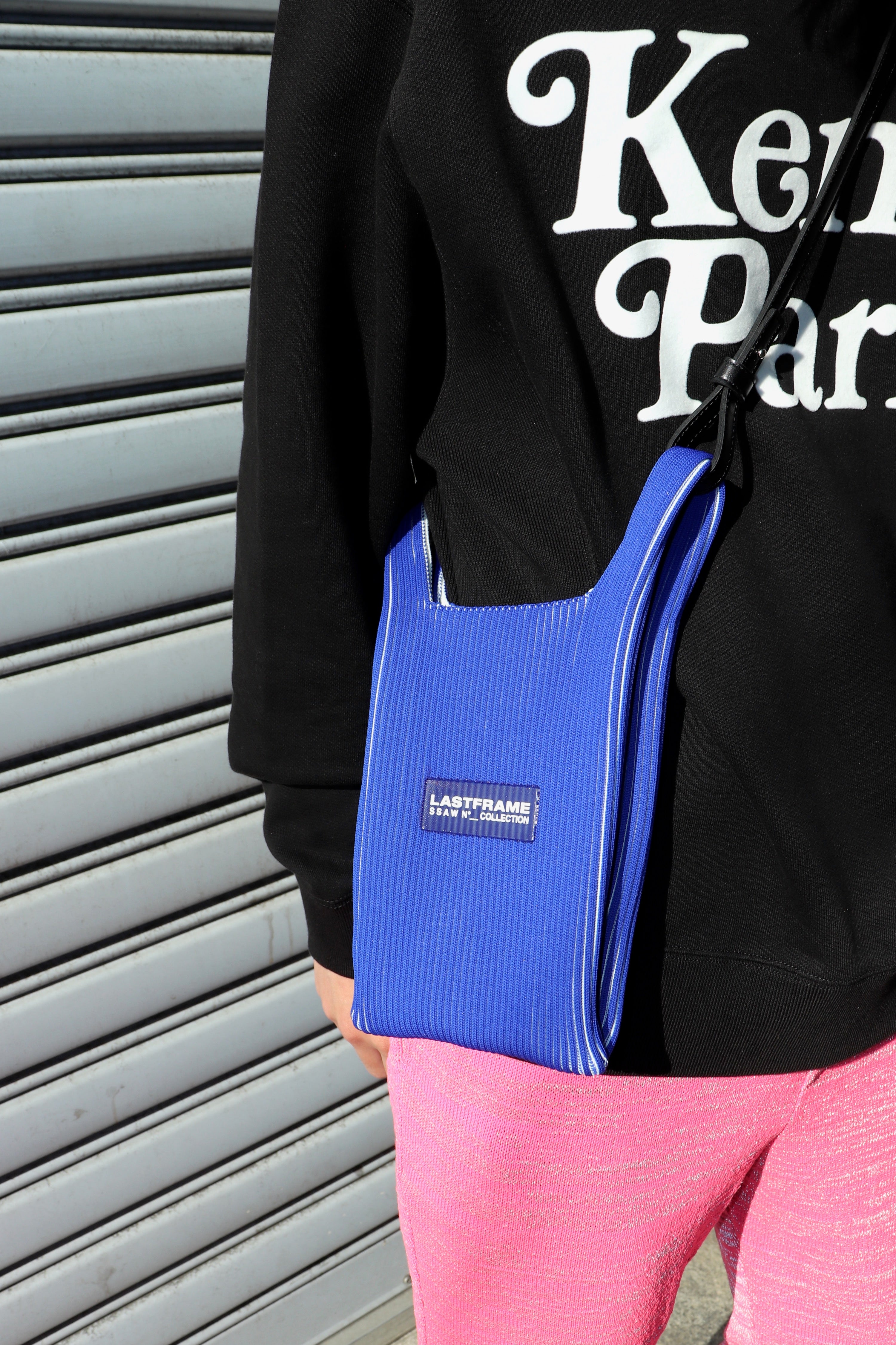 LASTFRAME(ラストフレーム)のKASANE MARKET BAG MINI BLUE-OFF WHITEの 