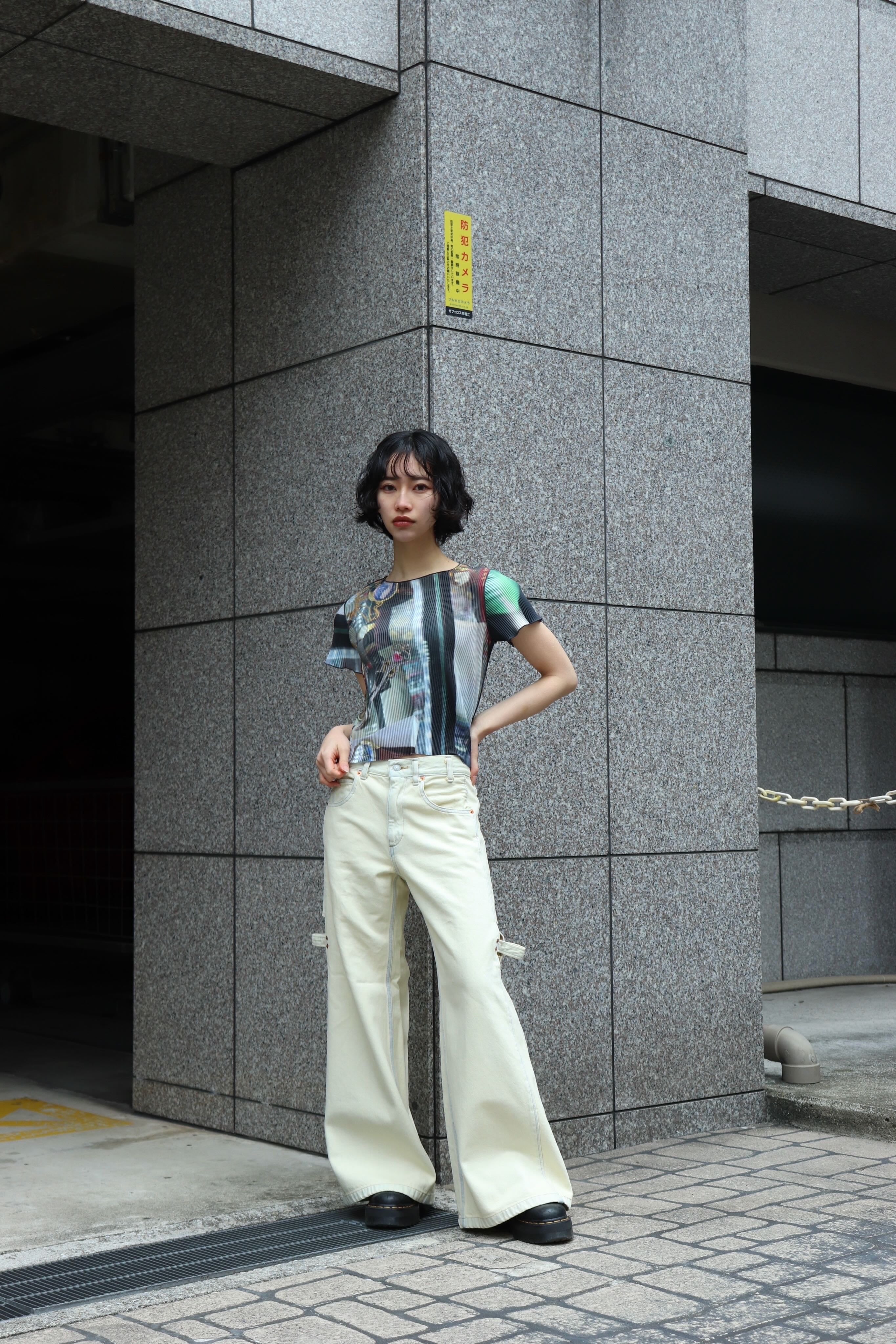 kotohayokozawa(コトハヨコザワ)のGRAPHIC WAVE TINY TOP BLACKの通販