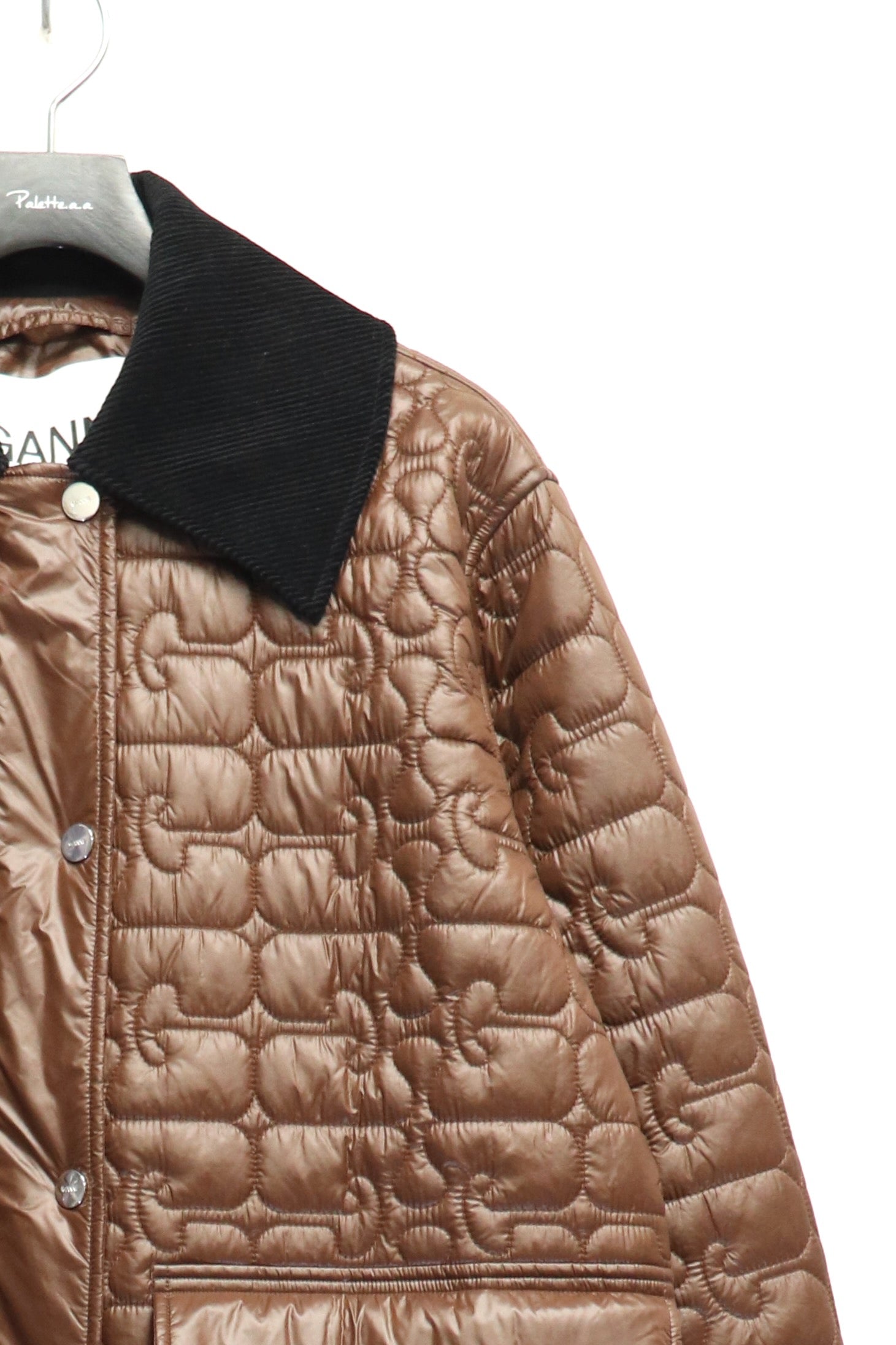 GANNI(ガニー)のShiny Quilt Midi Jacket CHICORYCOFFEEの通販