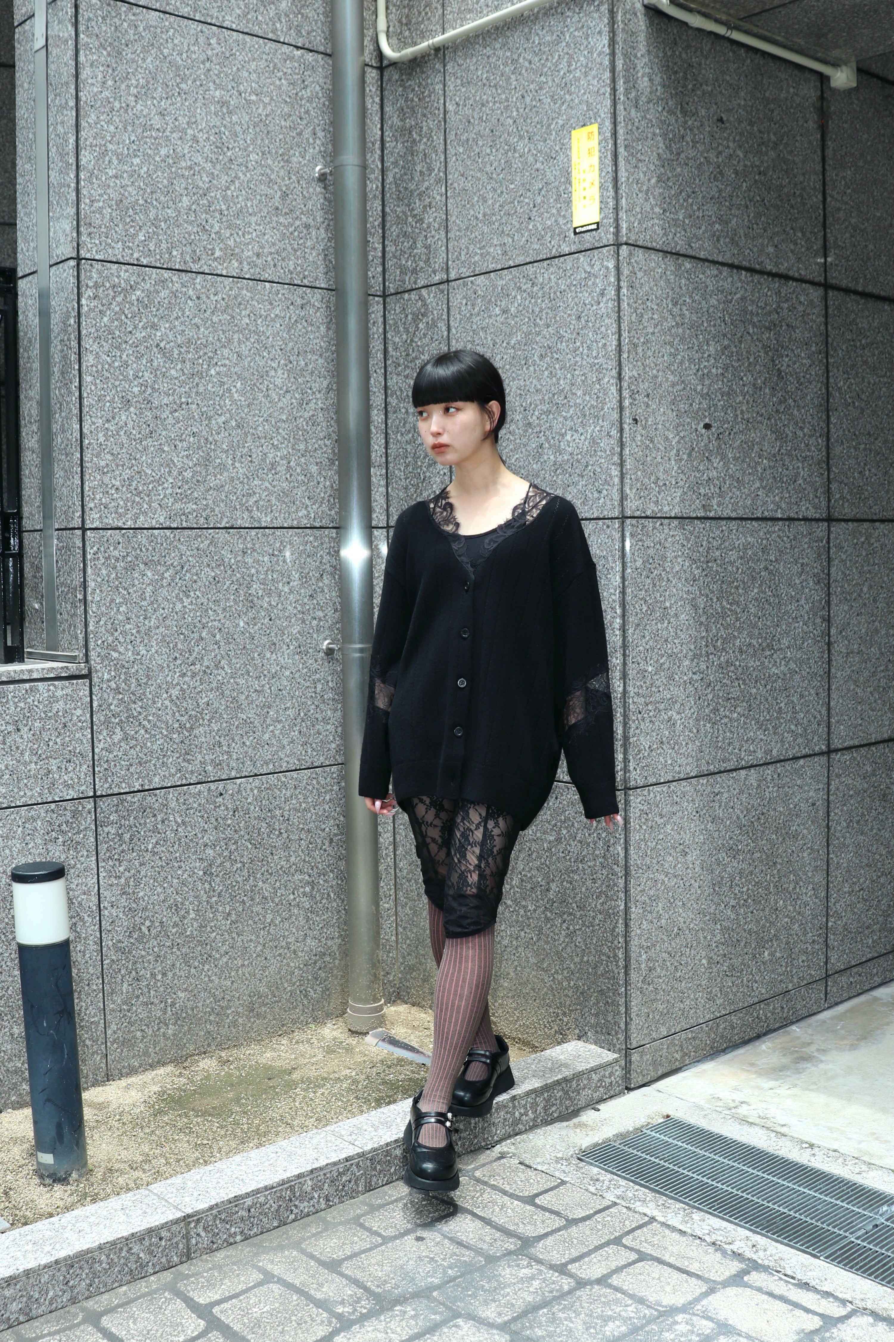 FETICO(フェティコ)のOVERSIZED HAIRY LACE PANELED KNIT CARDIGANの