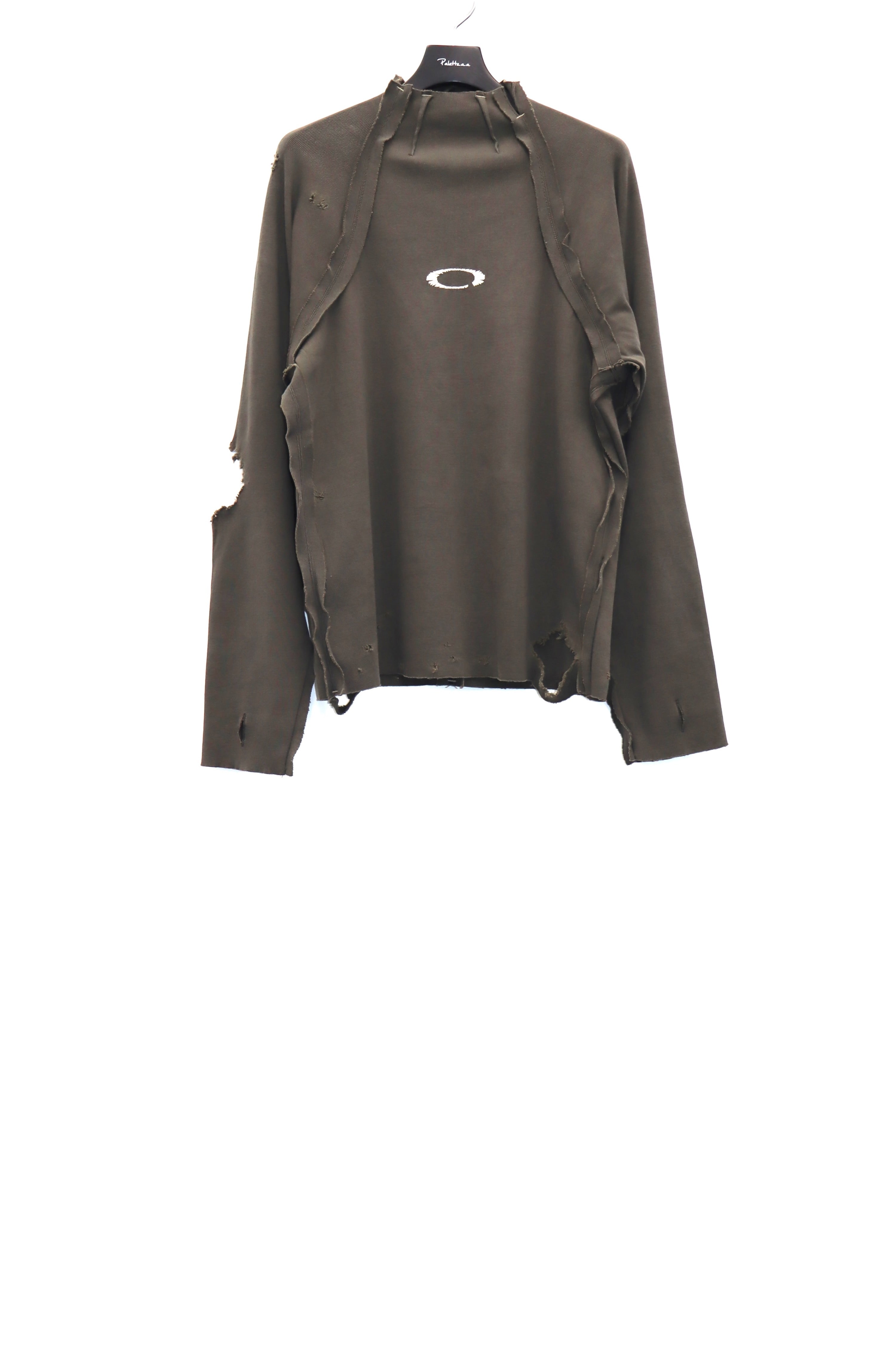 ー］Minus(マイナス)のHigh-Neck Cotton Logo Knit With Damaged