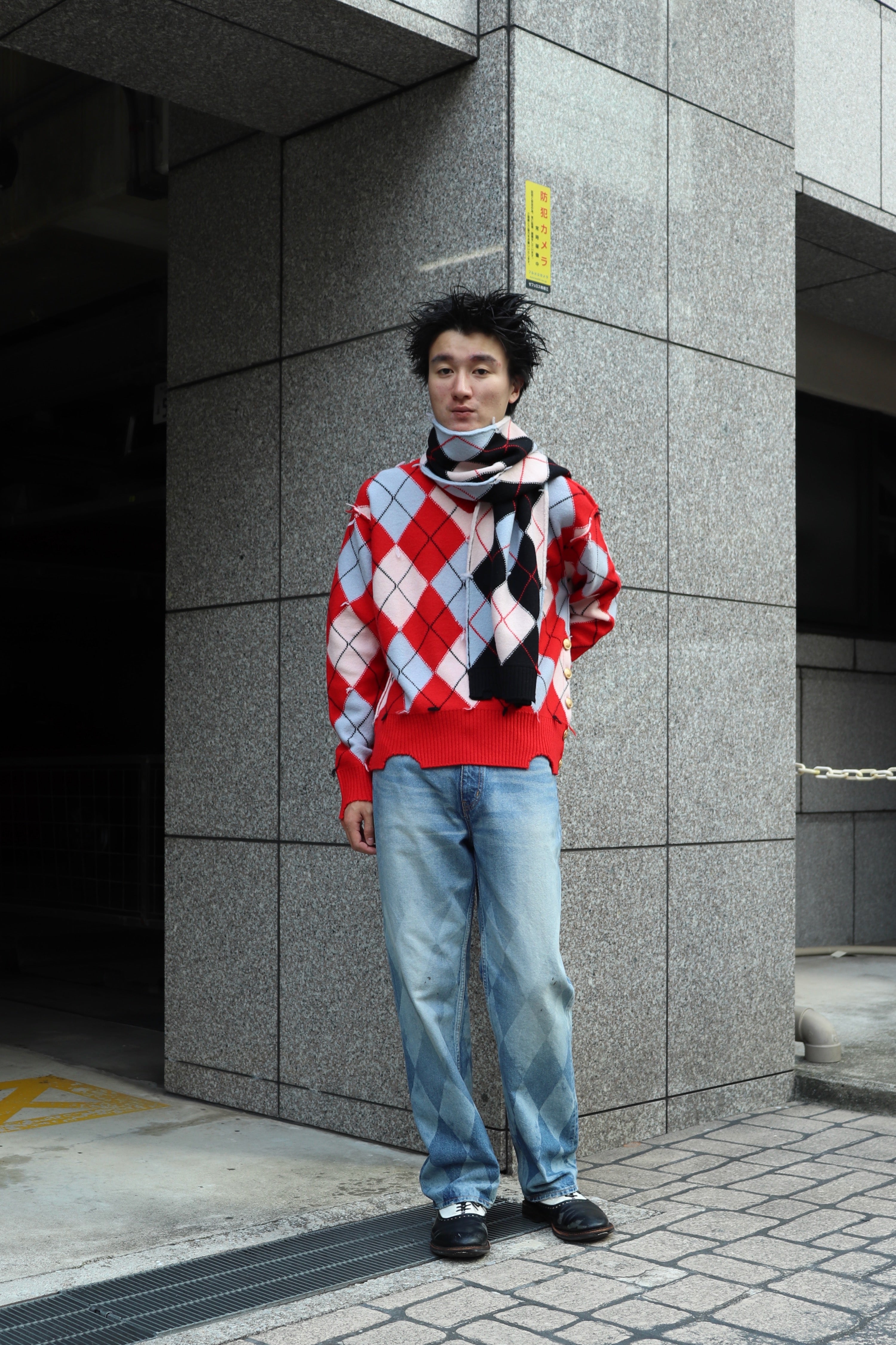 トップス MASU 25AW DIAMOND SCRAPED SWEATER 25AW】MASU エムエーエスユー / DIAMOND SCRAPED SWEATER